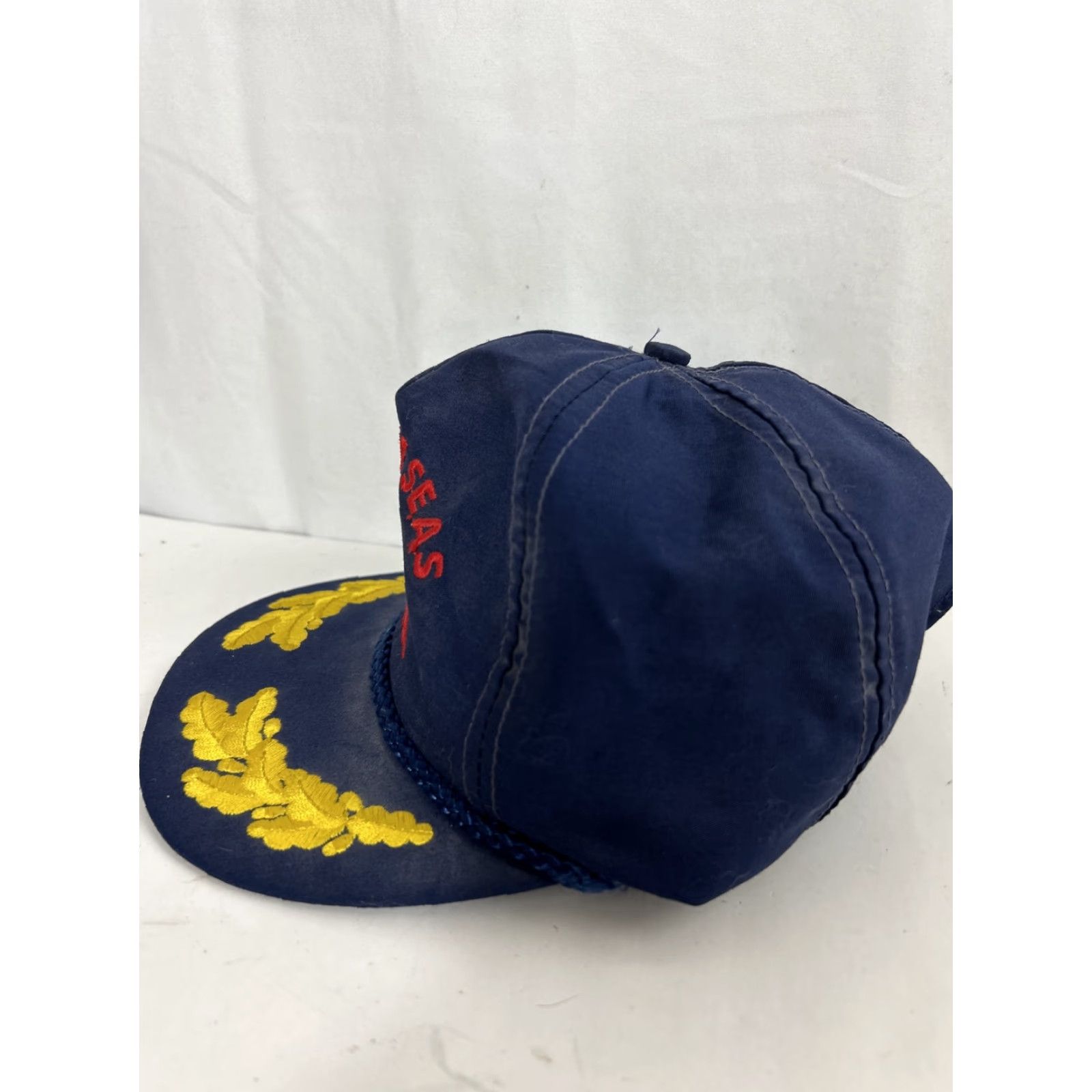 Vintage VINTAGE SnapBack Hat Men S Blue Azure Seas Blue Red Rope Egg Scramble Gold Leaf Blue Size ONE SIZE - 5 Thumbnail