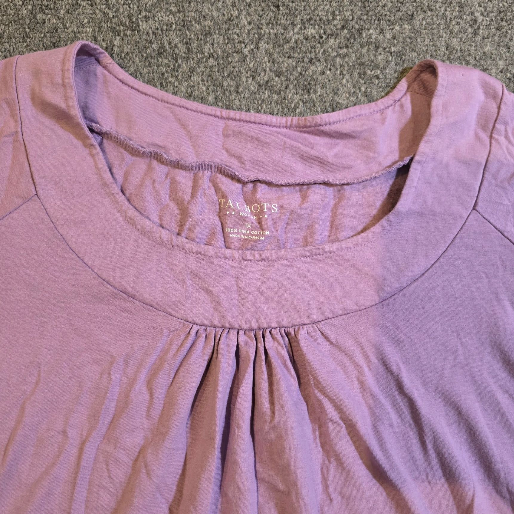 Talbots Talbots Top Womens 1X Purple Pima Cotton Long Sleeve Round Neck Casual Layer Blouse Shirt Knit Modern Classic Womens 1X Purple Talbots Shirt Size XL / US 12-14 / IT 48-50 - 2 Thumbnail