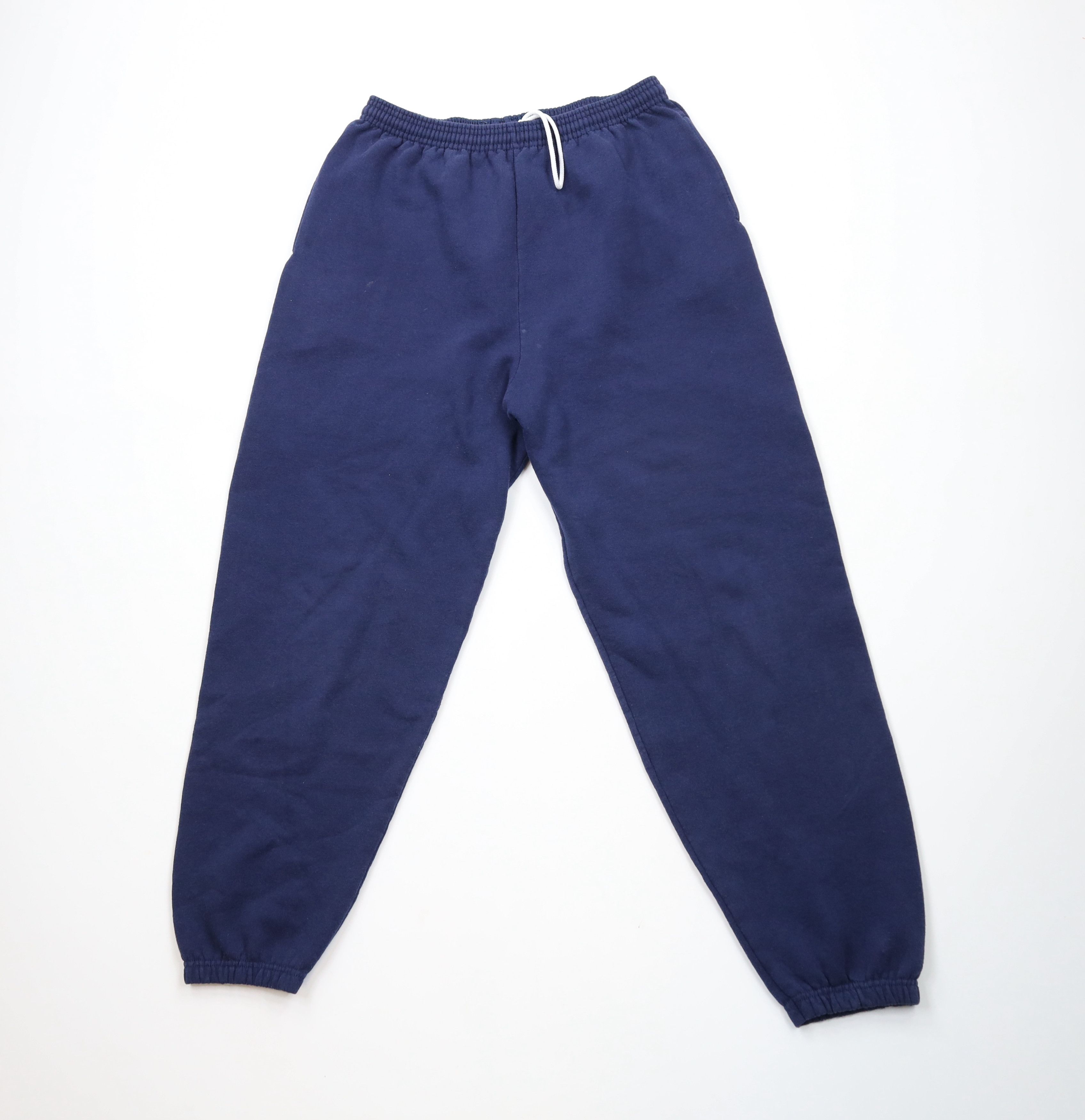 Vintage Vintage 90s Streetwear Blank Cuffed Sweatpants Joggers Size US 34 / EU 50 - 1 Thumbnail