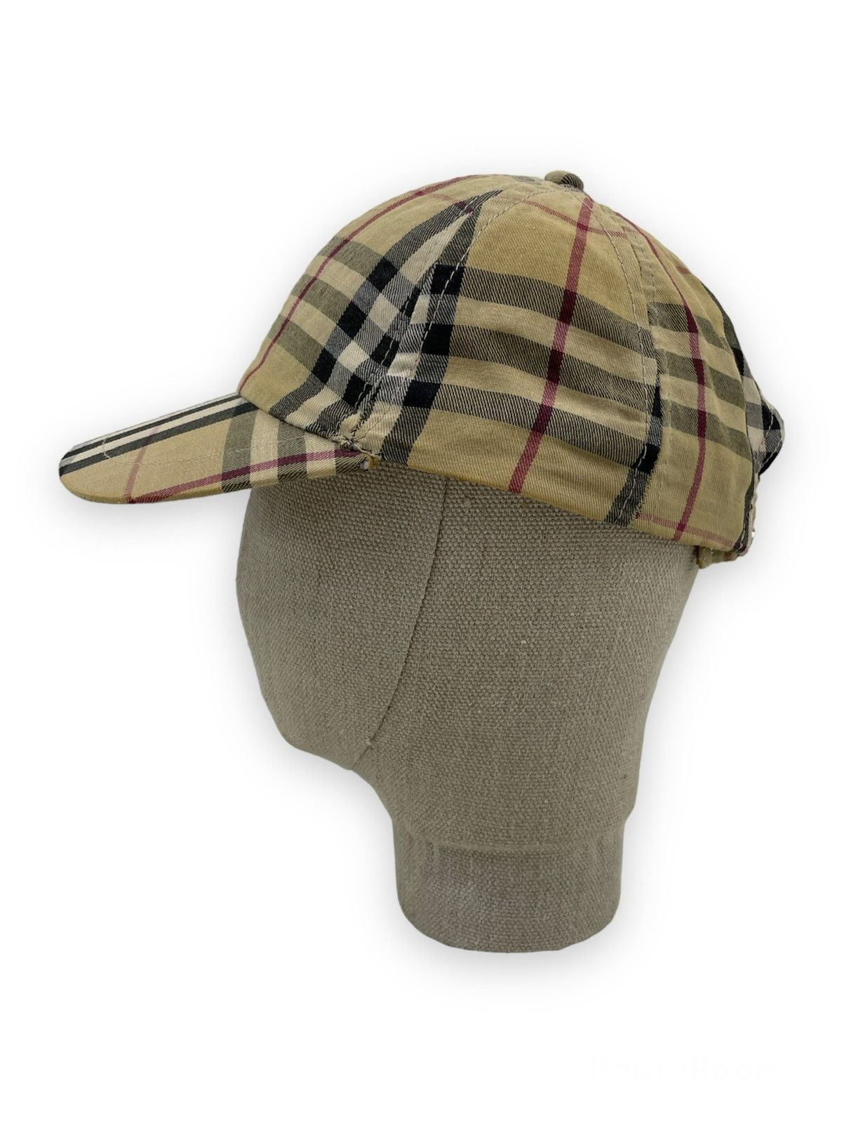Burberry RARE Nova Check Beige LONDON Bassebal Cap Adjustable Hat M Size ONE SIZE - 3 Thumbnail