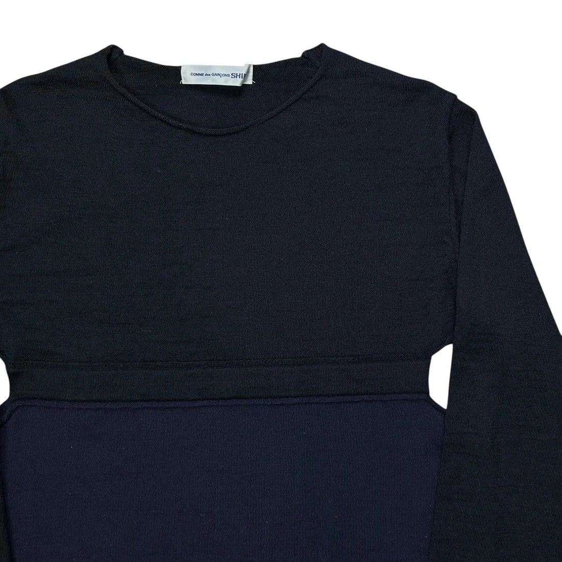 Comme des Garcons Comme des Garcons Shirt Cut Out Two Tone Wool Sweater Size US M / EU 48-50 / 2 - 4 Thumbnail
