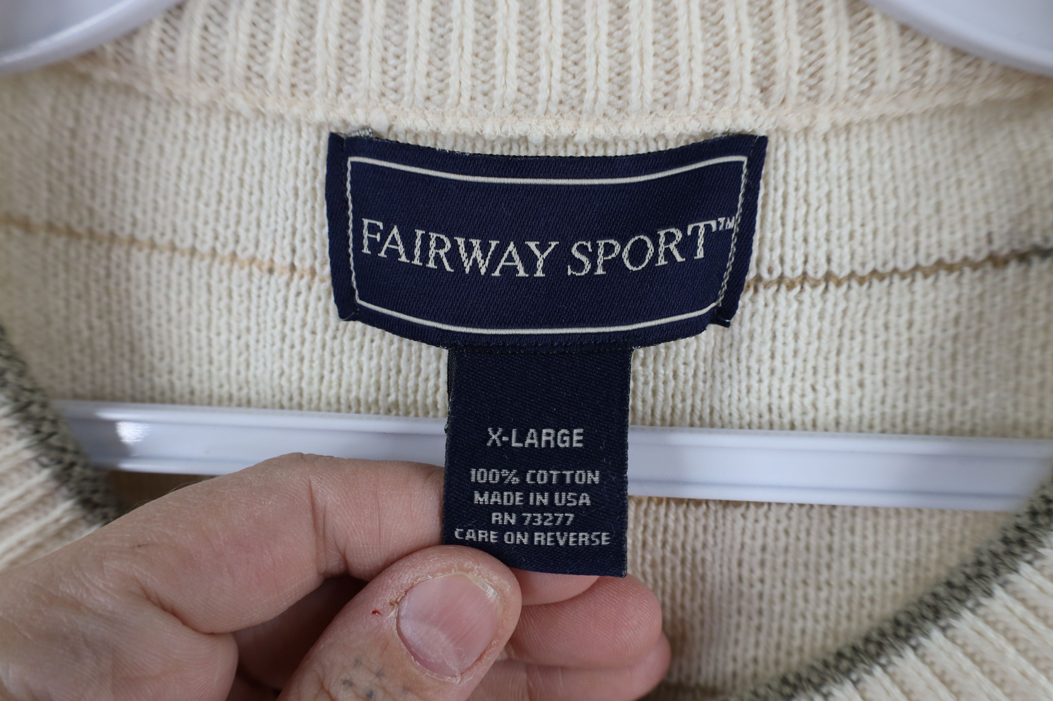 Vintage Vintage 90s Streetwear Ribbed Knit Golf Sweater Cotton USA Size US XL / EU 56 / 4 - 11 Thumbnail