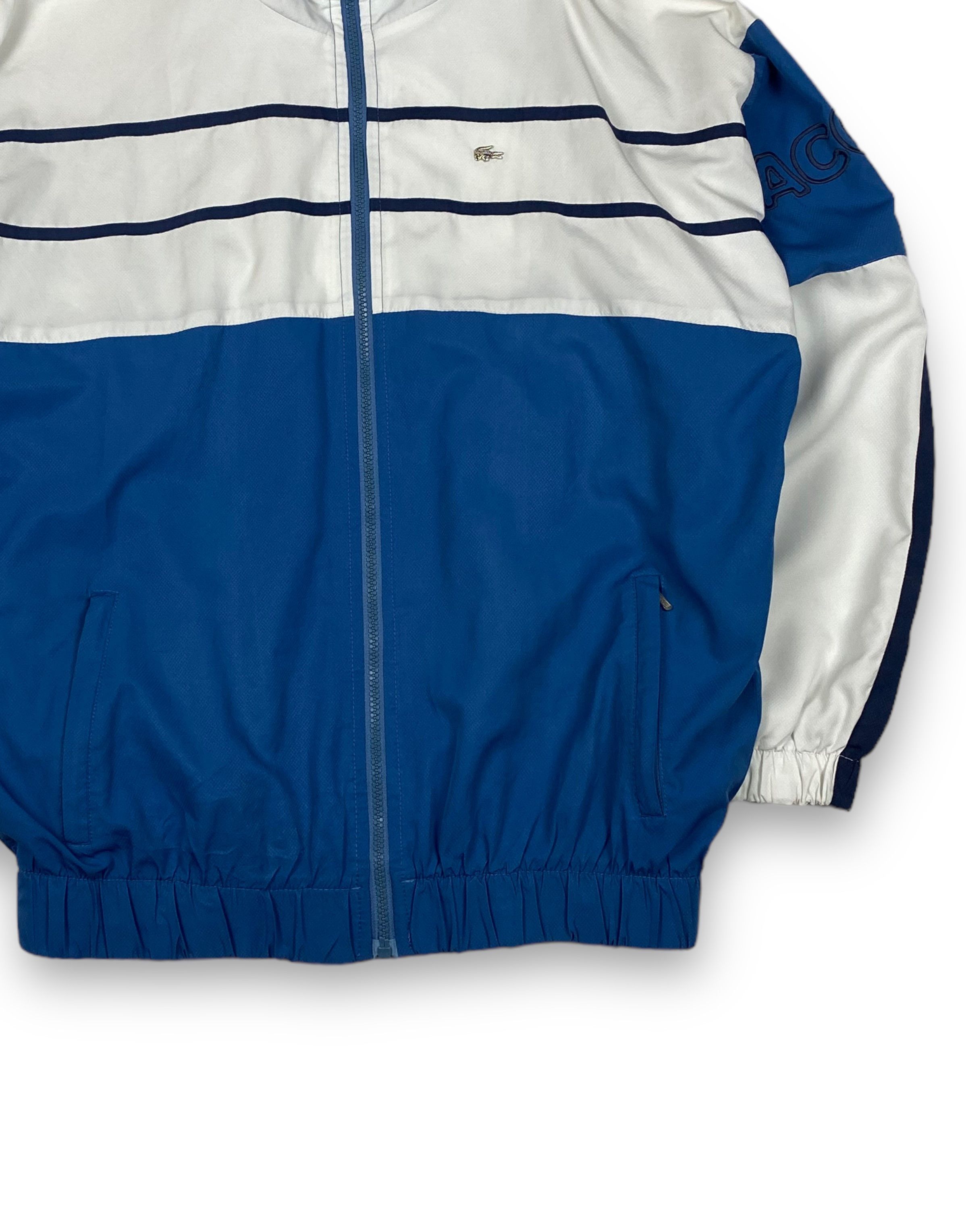 Lacoste Vintage LACOSTE White Blue Track Zip Metal Logo M751 Size US XL / EU 56 / 4 - 2 Thumbnail