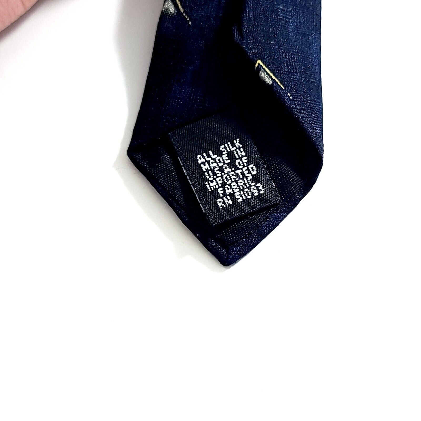 Haggar Haggar Blue Black Woven Wide Abstract Silk Tie Size ONE SIZE - 4 Thumbnail