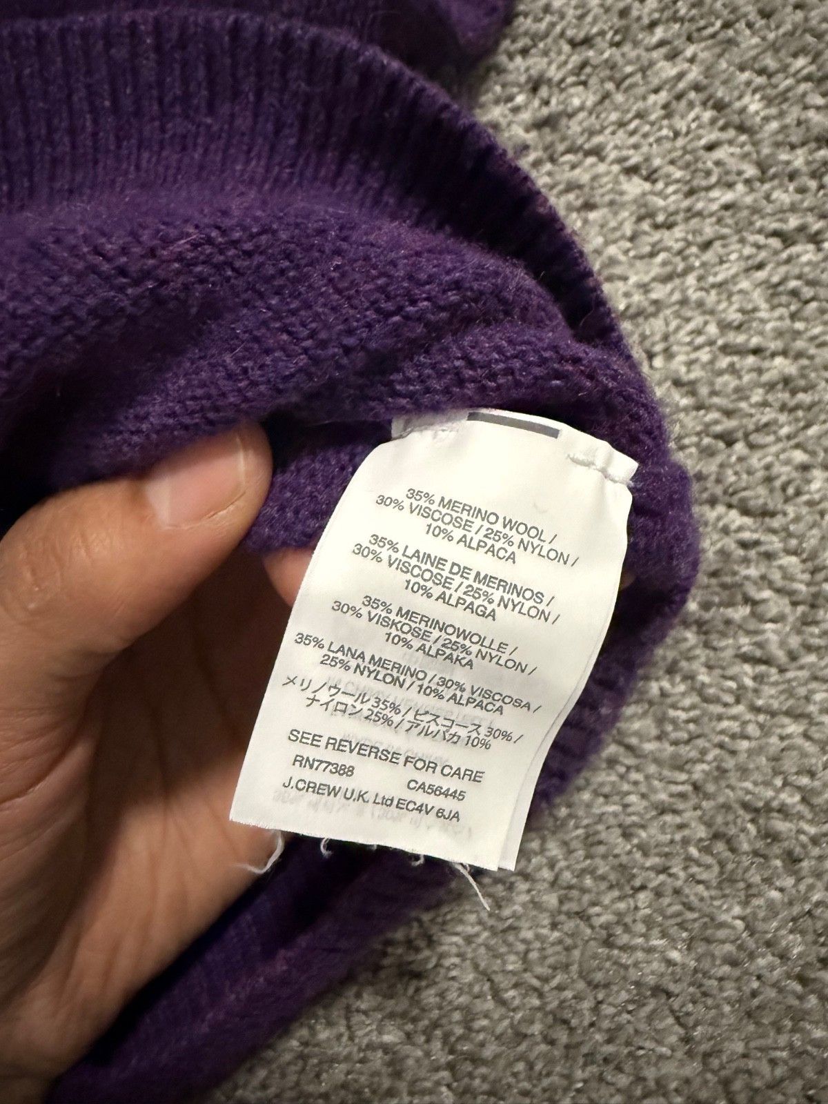 J.Crew J. Crew Mens Eggplant Merino Wool Blend Crew Neck Sweater L Size US L / EU 52-54 / 3 - 2 Thumbnail