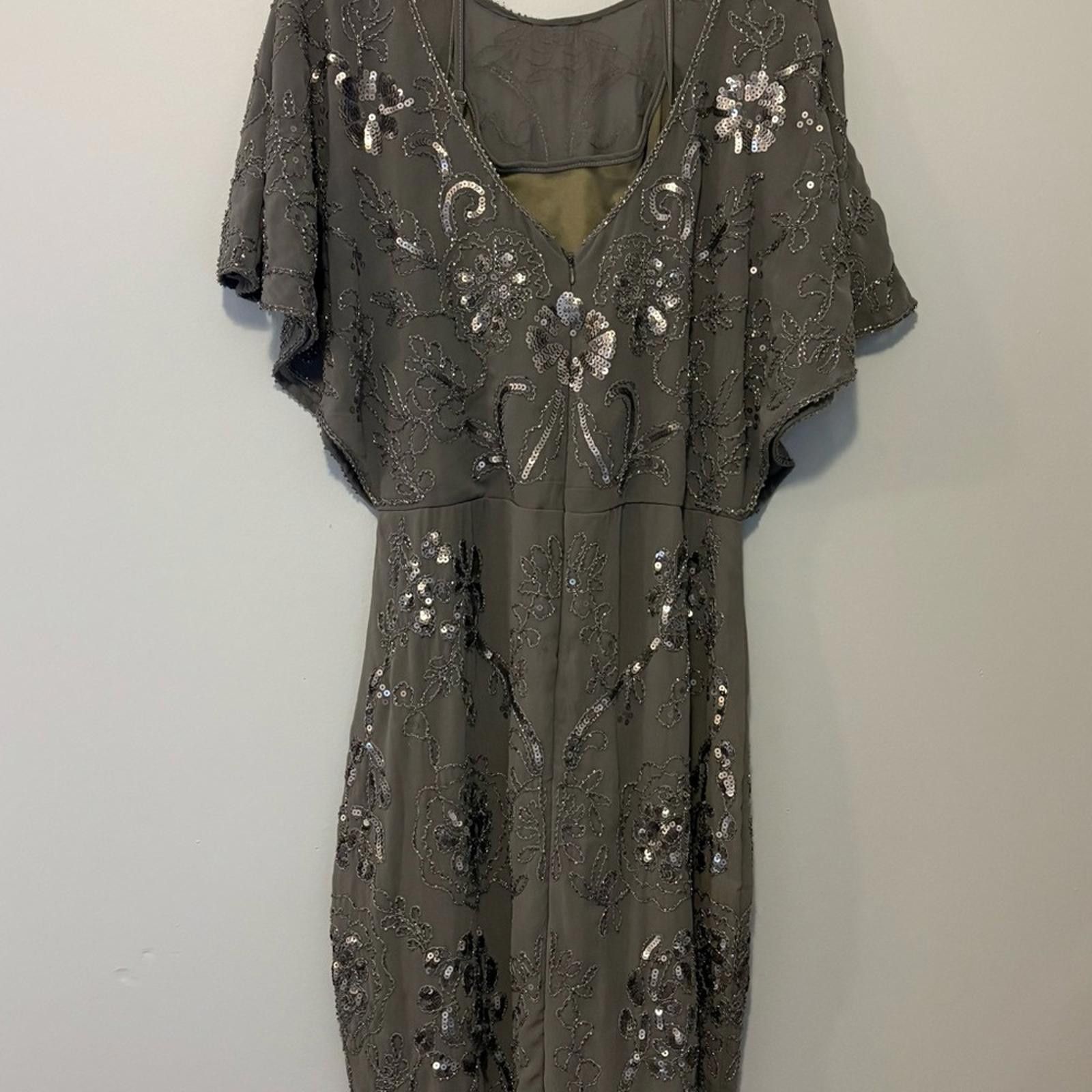 Designer NWT Molly Bracken Woman’s L Cocktail Dress Beaded Sequins Size L / US 10 / IT 46 - 4 Thumbnail