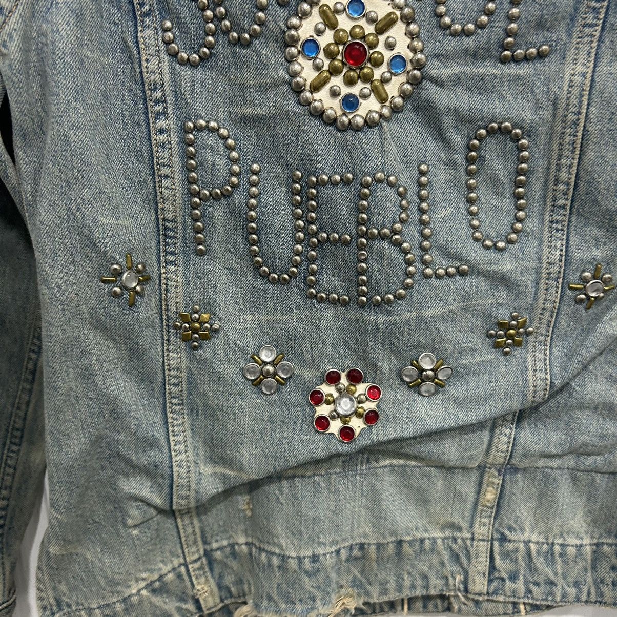 Kapital Vintage Kapital Rhinestone Sunset Pueblo Denim Jean Jacket Size US S / EU 44-46 / 1 - 6 Thumbnail