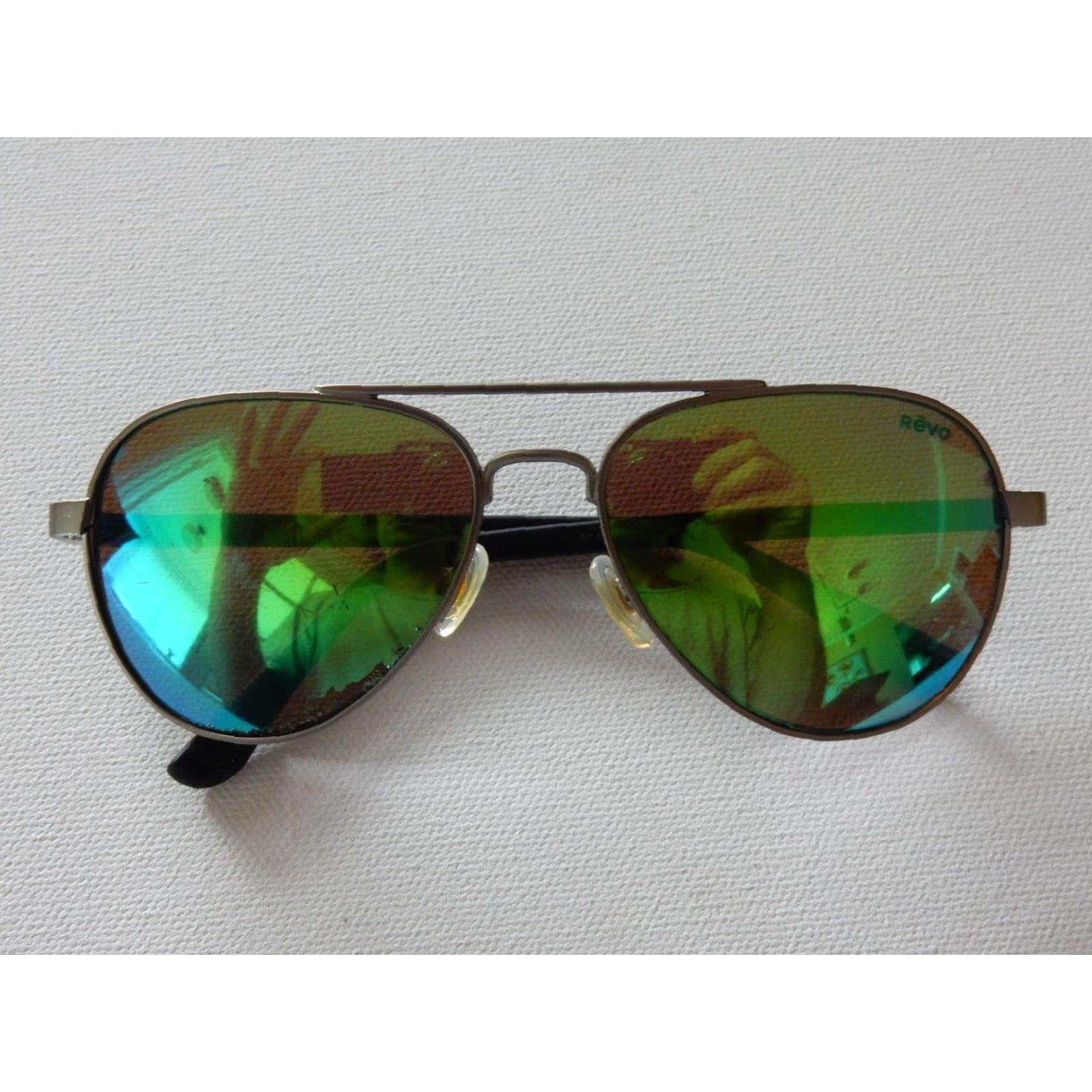 Vintage VINTAGE REVO Polarized Aviator Sunglasses Men 58x16 Silver-Black 140mm Size ONE SIZE - 5 Thumbnail