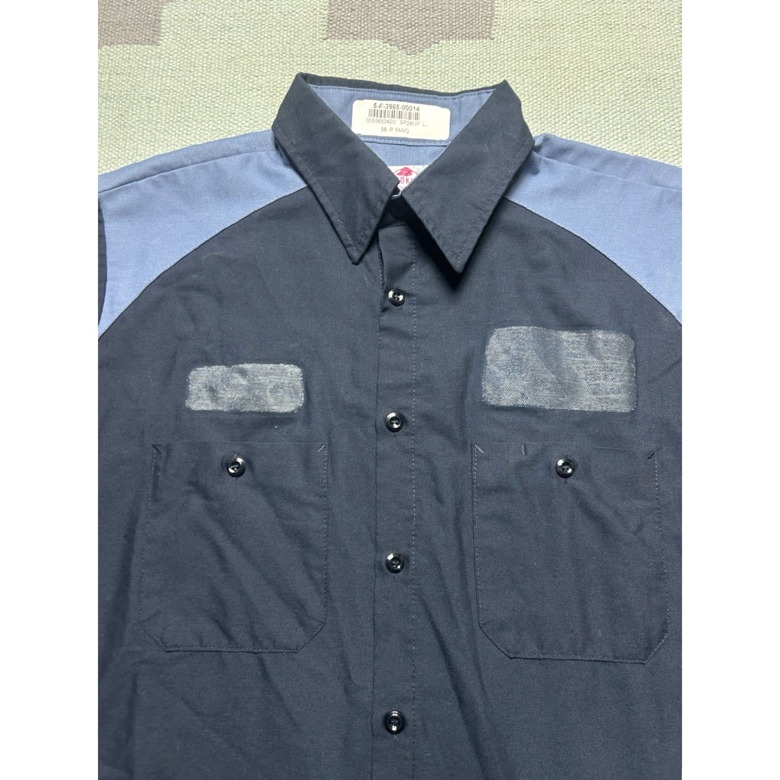 Red Kap Red Kap shirt Short sleeve Button 2 tone work mechanic technician uniform Large L Mens Size US L / EU 52-54 / 3 - 3 Thumbnail