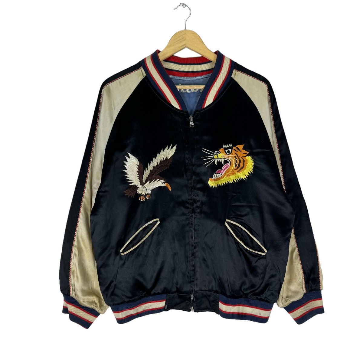 Vintage 🌟50s UNION MADE WHITEHEAD EAGLES SUKAJAN REVERSIBLE JACKET Size US M / EU 48-50 / 2 - 8 Thumbnail