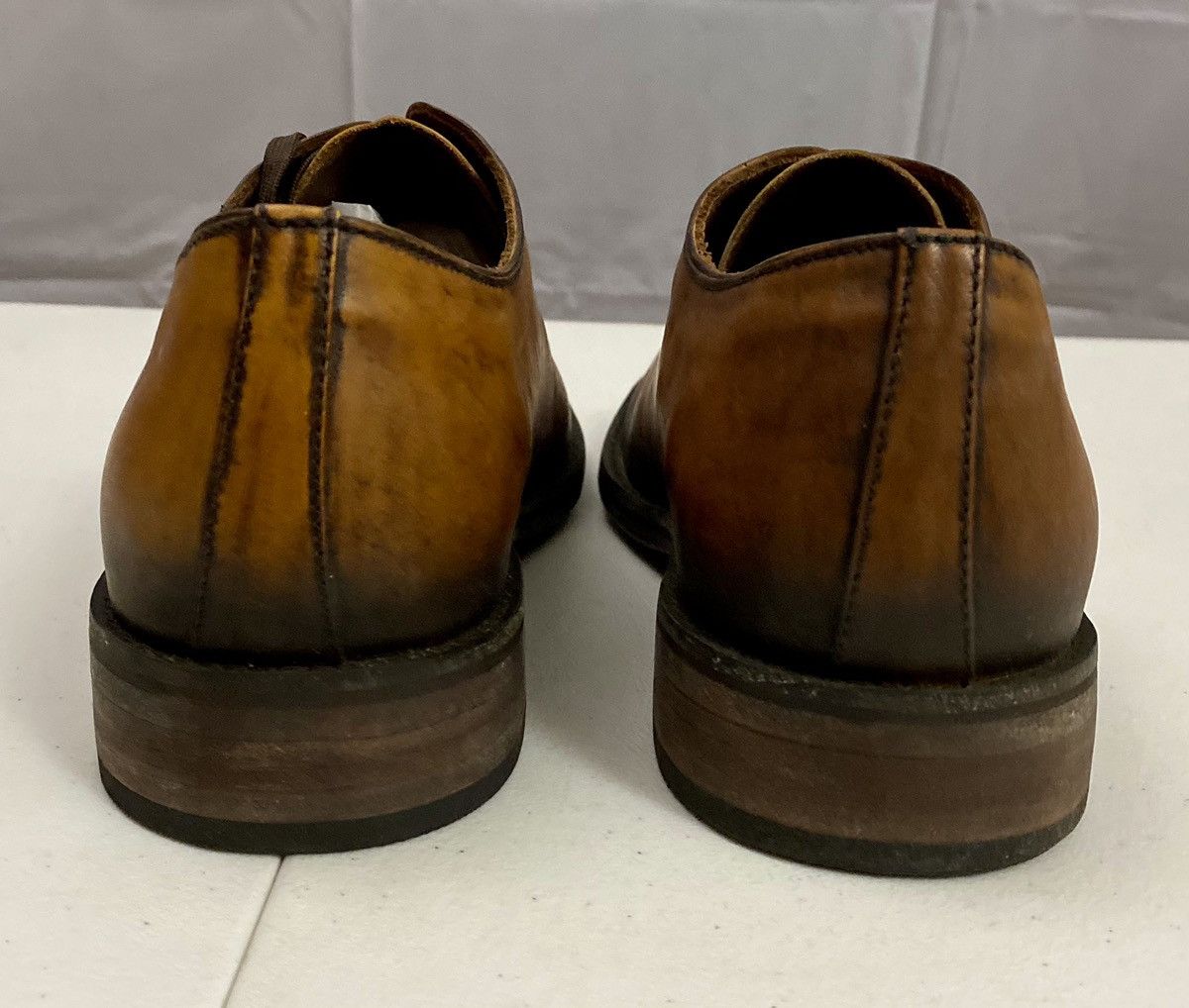 Esquivel 🇺🇸 Cognac Hand Burnish Harrison Wholecut Lace-Up NEW