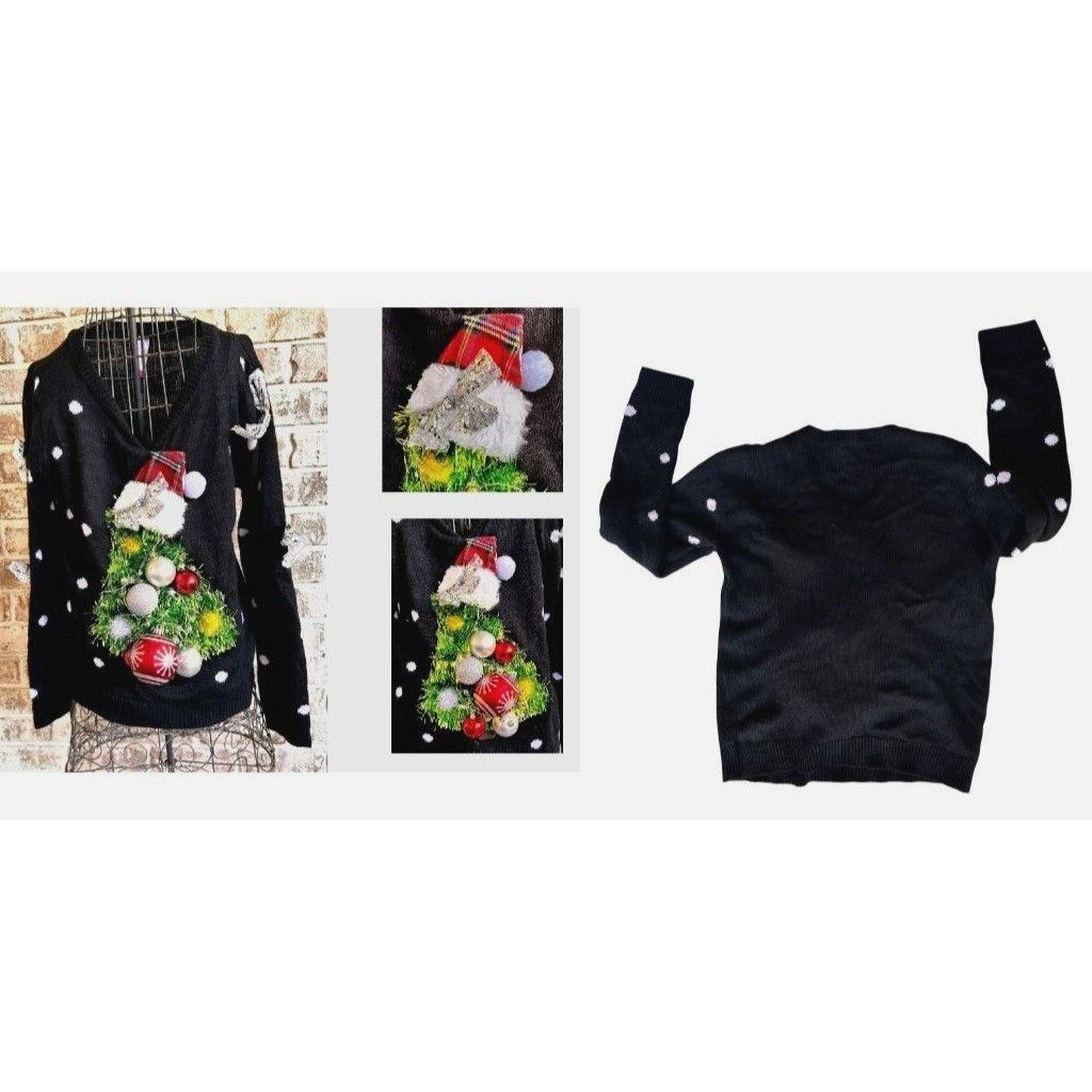 Vintage VTG No Boundaries Ugly Christmas Sweater Juniors Large n Size L / US 10 / IT 46 - 10 Thumbnail