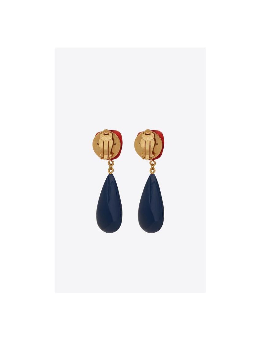 Saint Laurent Paris o1smrcs1224 Size: OS / Eighties Drop Earrings Metal Resin Size ONE SIZE - 3 Thumbnail
