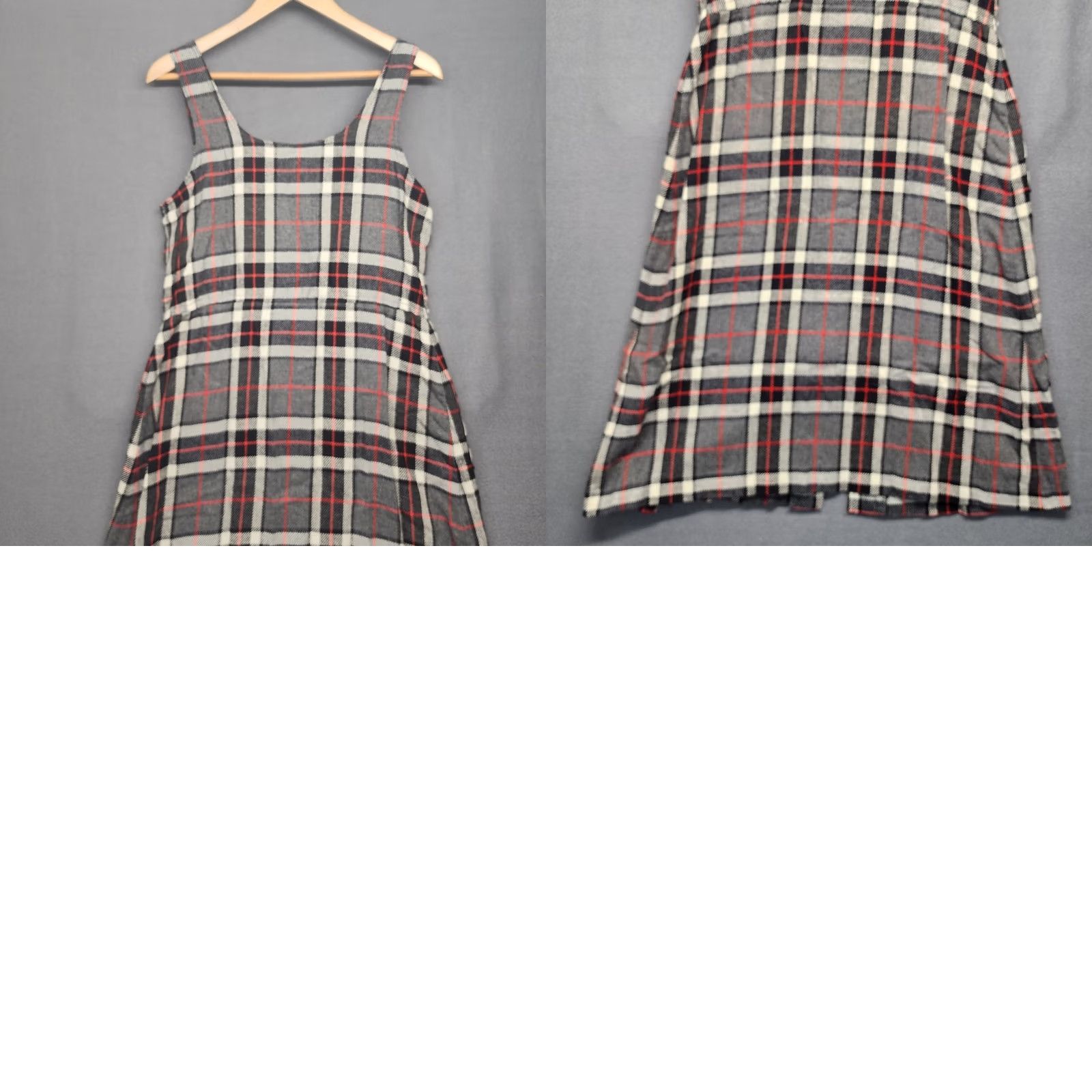 Vintage VINTAGE Sasson Dress Jumper Womens 12/13 Black Red Plaid Wool Made in Hong Kong Dress A-Line Sleeveless Knee Length Button Front Womens Size XL / US 12-14 / IT 48-50 - 9 Thumbnail