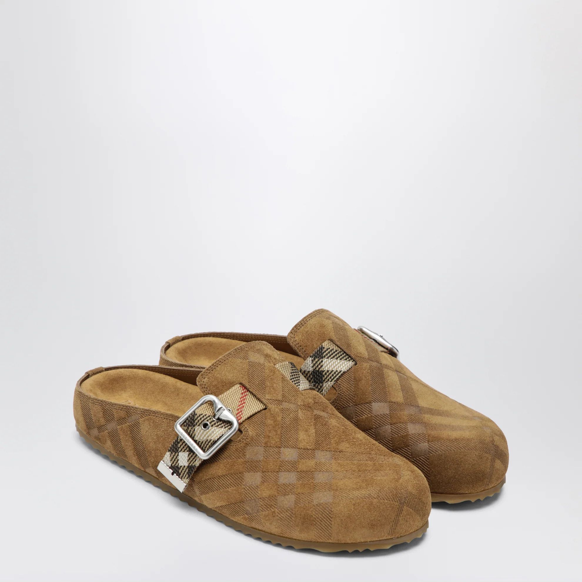 Burberry o1d2blof0426 Check Pattern Clogs Mules in Brown Size US 7 / IT 37 - 2 Thumbnail
