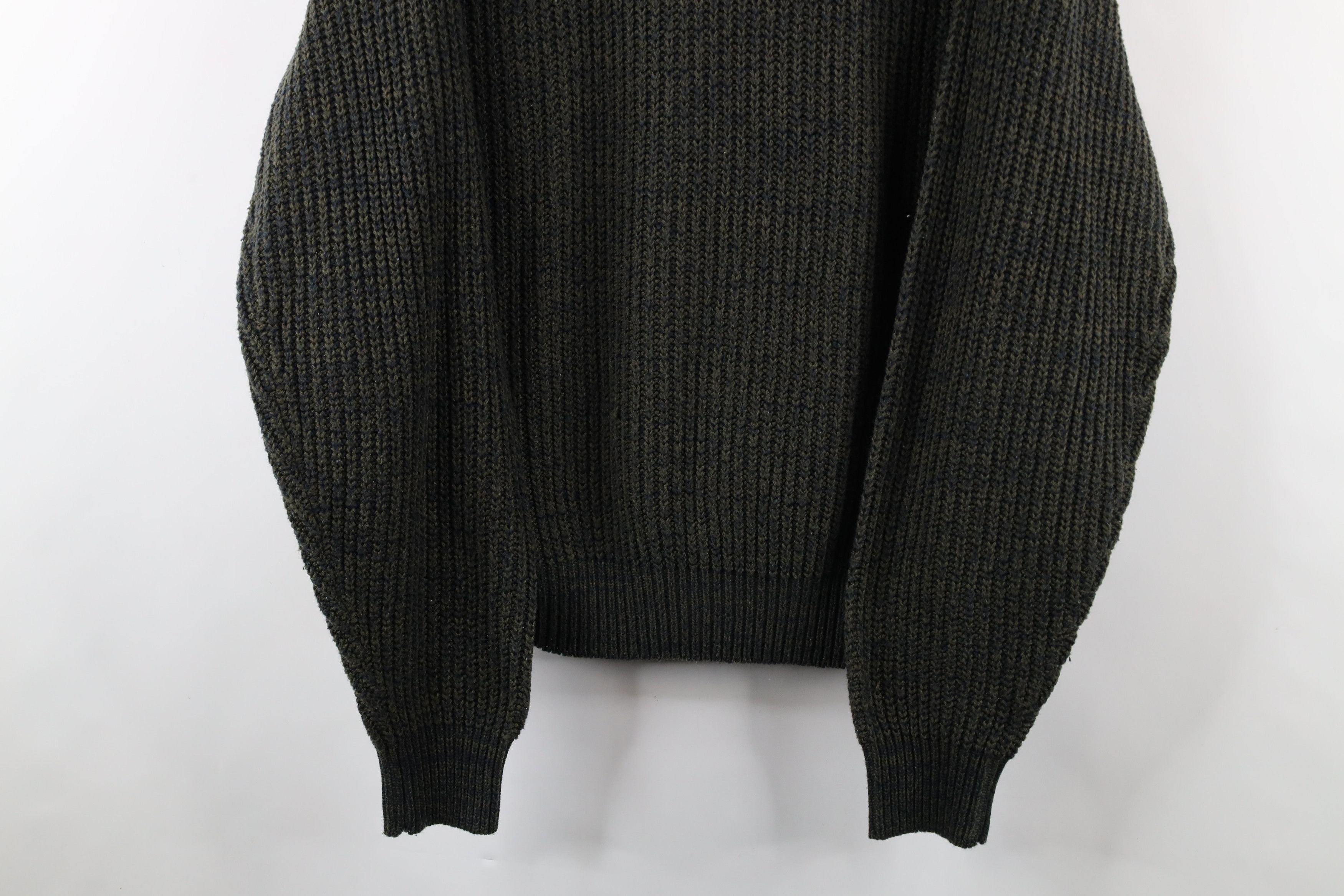 Vintage Vintage 90s Streetwear Ribbed Knit Crewneck Sweater Green Size US XL / EU 56 / 4 - 3 Thumbnail