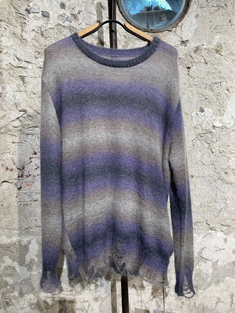 Song For The Mute Song For The Mute striped distressed design sweater Size US S / EU 44-46 / 1 - 1 Thumbnail