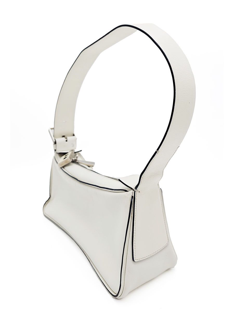 Bally Bally White Leather Zip Shoulder Bag Size ONE SIZE - 4 Thumbnail
