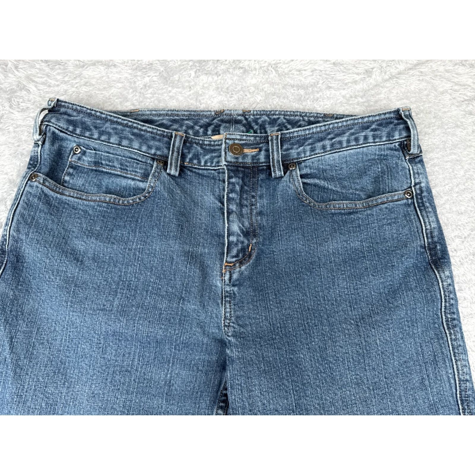 Duluth Trading Company Duluth Jeans Womens 12 Bootcut Mid Rise Cotton Blend 32x29 Denim Blue 5-Pocket Stretch Jeans Mens? Size 34" / US 12 / IT 48 - 4 Thumbnail