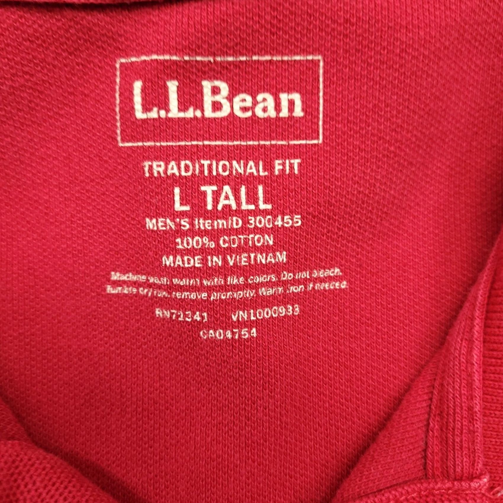 Vintage L.L.Bean Polo Shirt Mens L Tall Red Traditional Fit Short Sleeve Cotton Casual Shirt Size US L / EU 52-54 / 3 - 3 Thumbnail