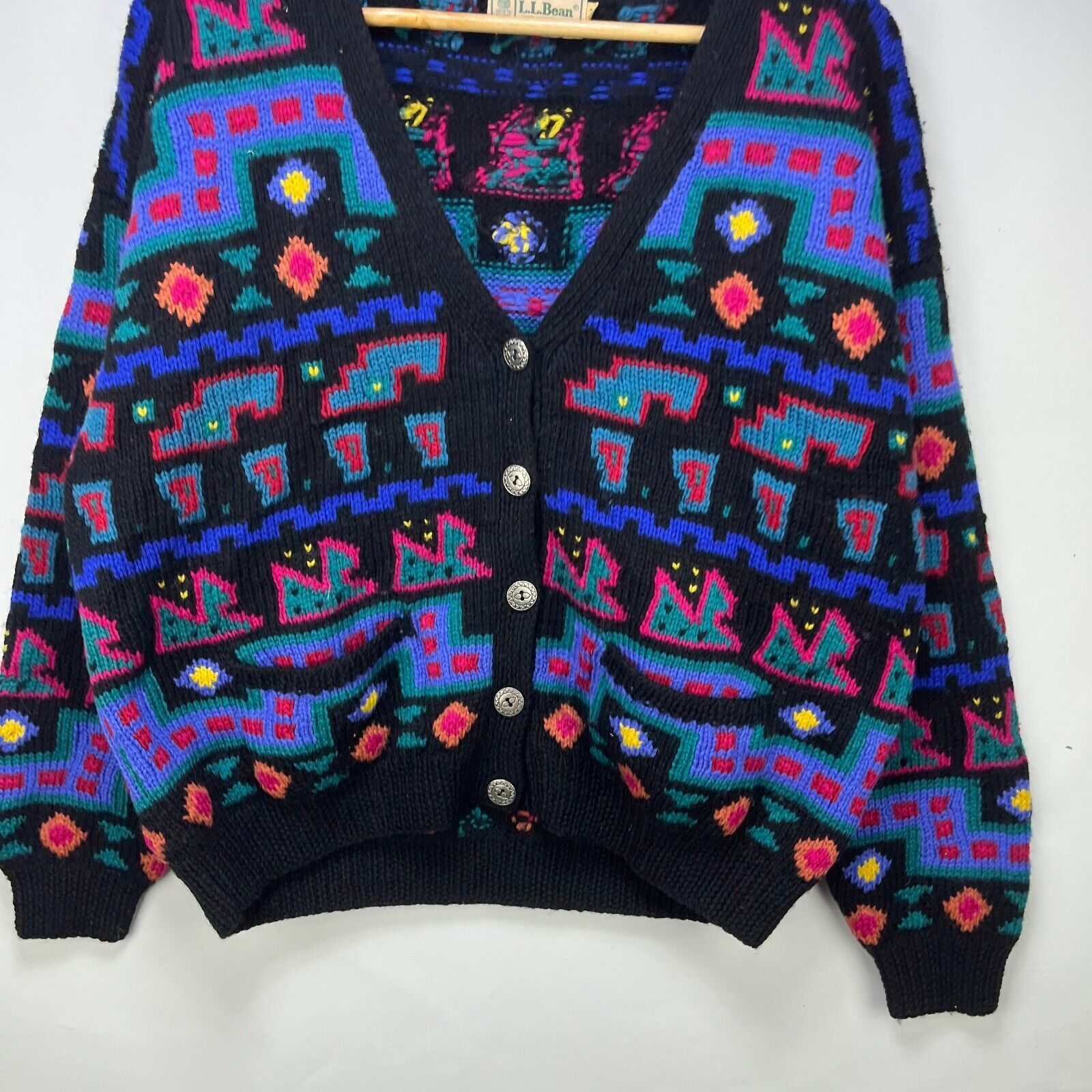 L.L. Bean × Vintage Vintage 80s LL Bean Cardigan Knit Sweater Unisex Large Rare Size US L / EU 52-54 / 3 - 2 Thumbnail