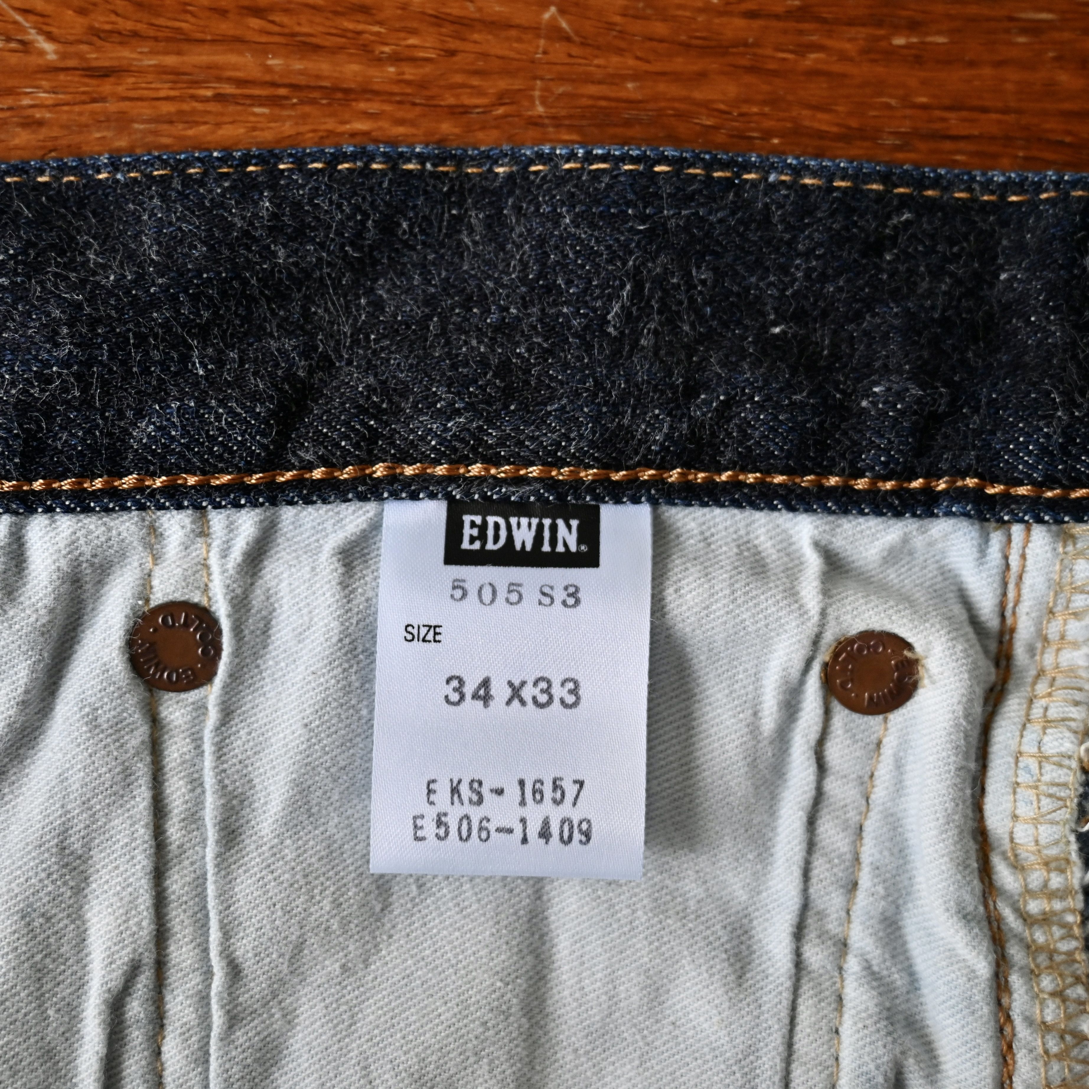 Edwin VTG 2000s EDWIN 505s dark indigo selvedged denim jeans Size US 33 - 11 Thumbnail