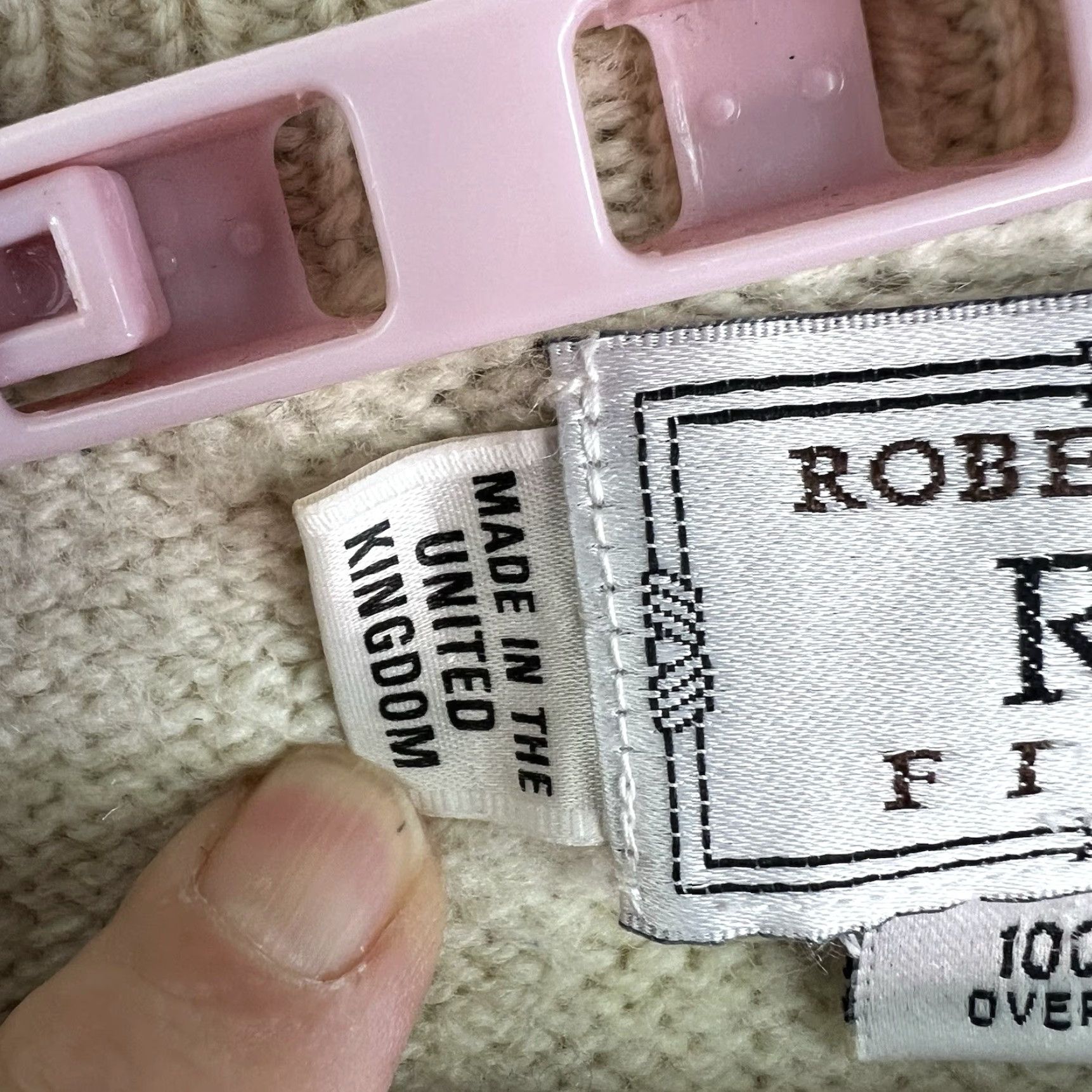 Vintage VTG Robert Stock Finery 100% Wool Sweater Men’s Size L Ivory Cable-Knit Crew Neck Pullover UK Made Mens Winter Casual Vintage Wool Sweater Size US L / EU 52-54 / 3 - 6 Thumbnail