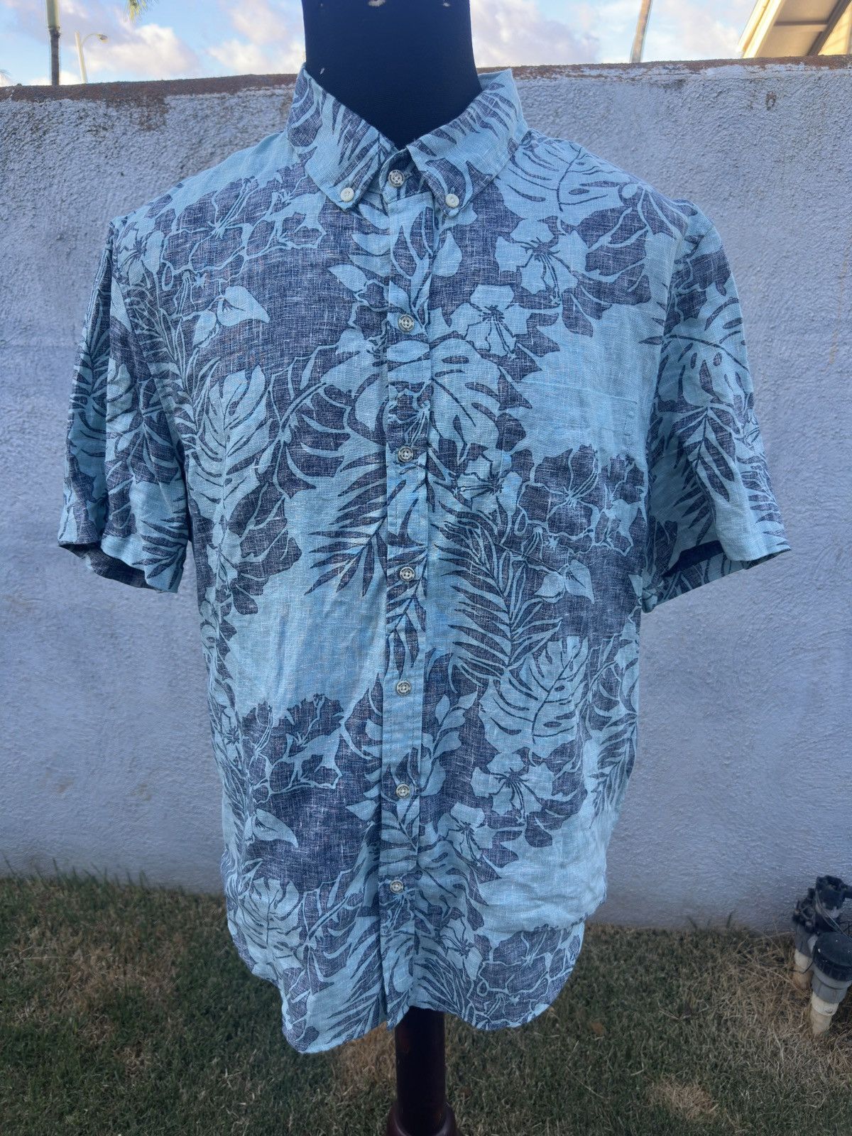 Reyn Spooner Reyn Spooner Hawaiian Print Green/Blue Men's L Tailored Size US L / EU 52-54 / 3 - 1 Thumbnail