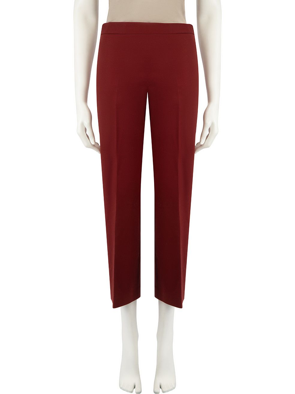 image of The Row Maroon Straight Leg Trousers in Red, Women's (Size 30)