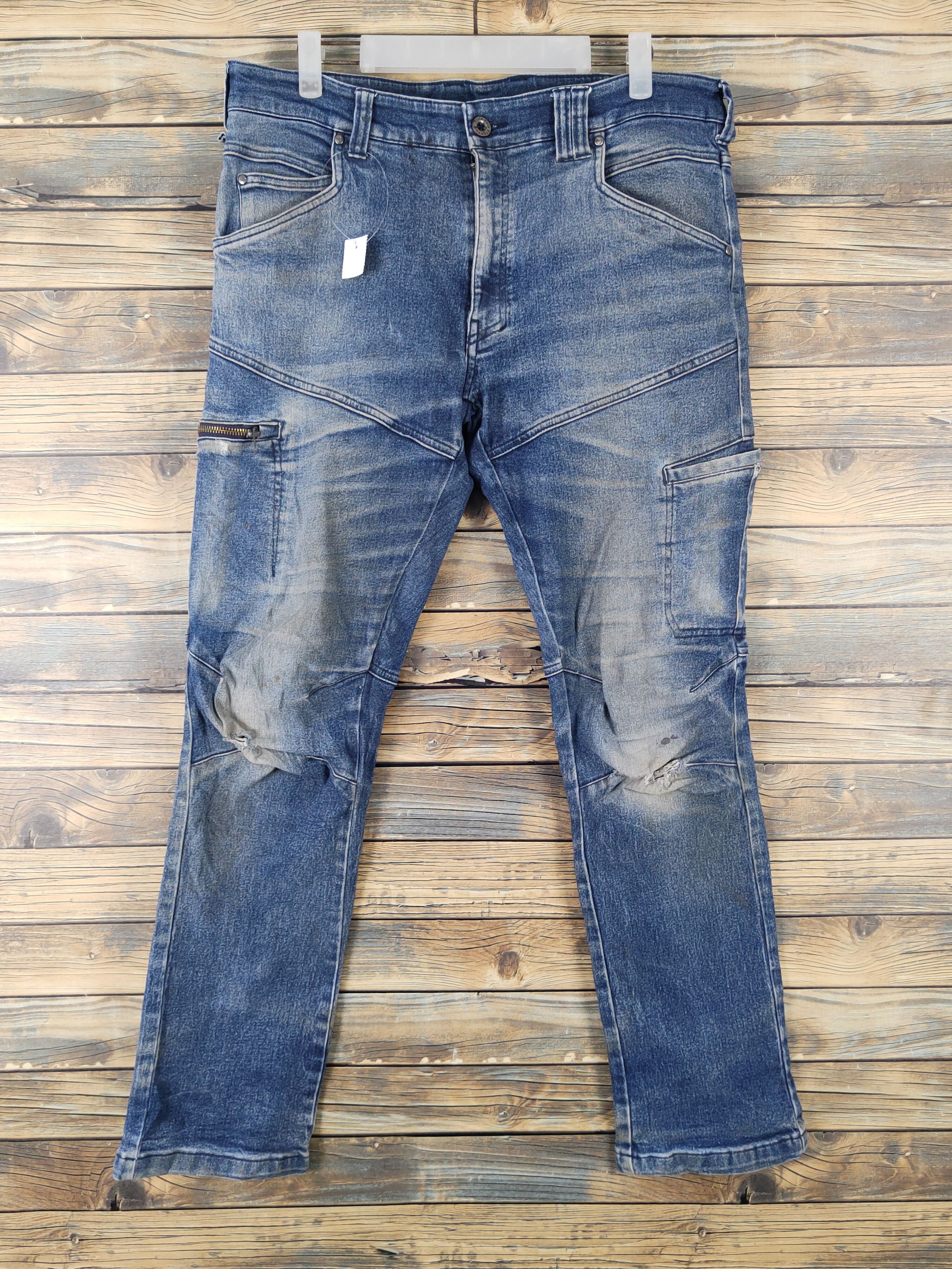 Japanese Brand FieldCore Distressed Ripped Soft denim Jeans #W1973 Size US 34 / EU 50 - 1 Thumbnail