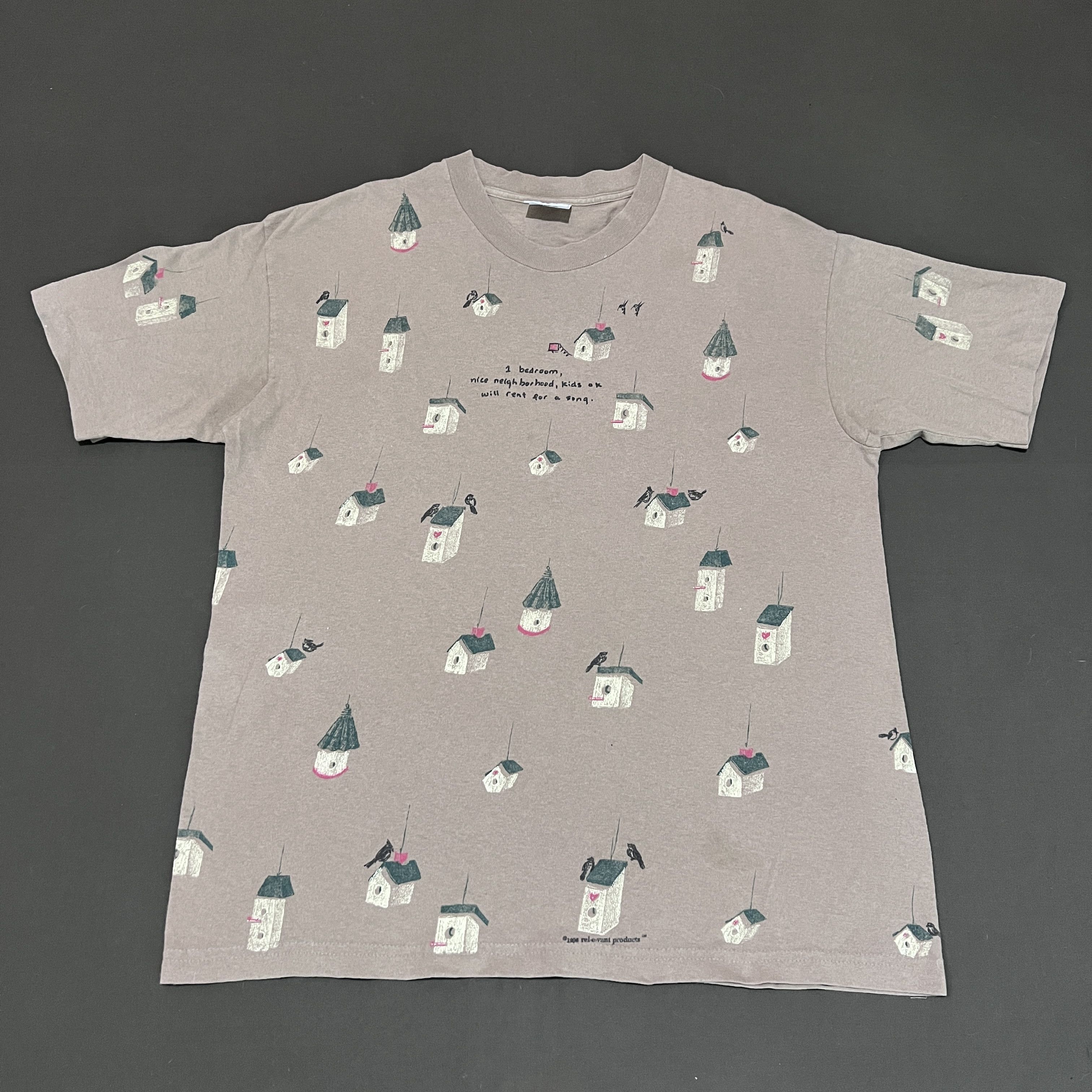 Vintage Vintage 90s REL-E-VANT All Over Print Birdhouse Tee Shirt Size US L / EU 52-54 / 3 - 2 Thumbnail