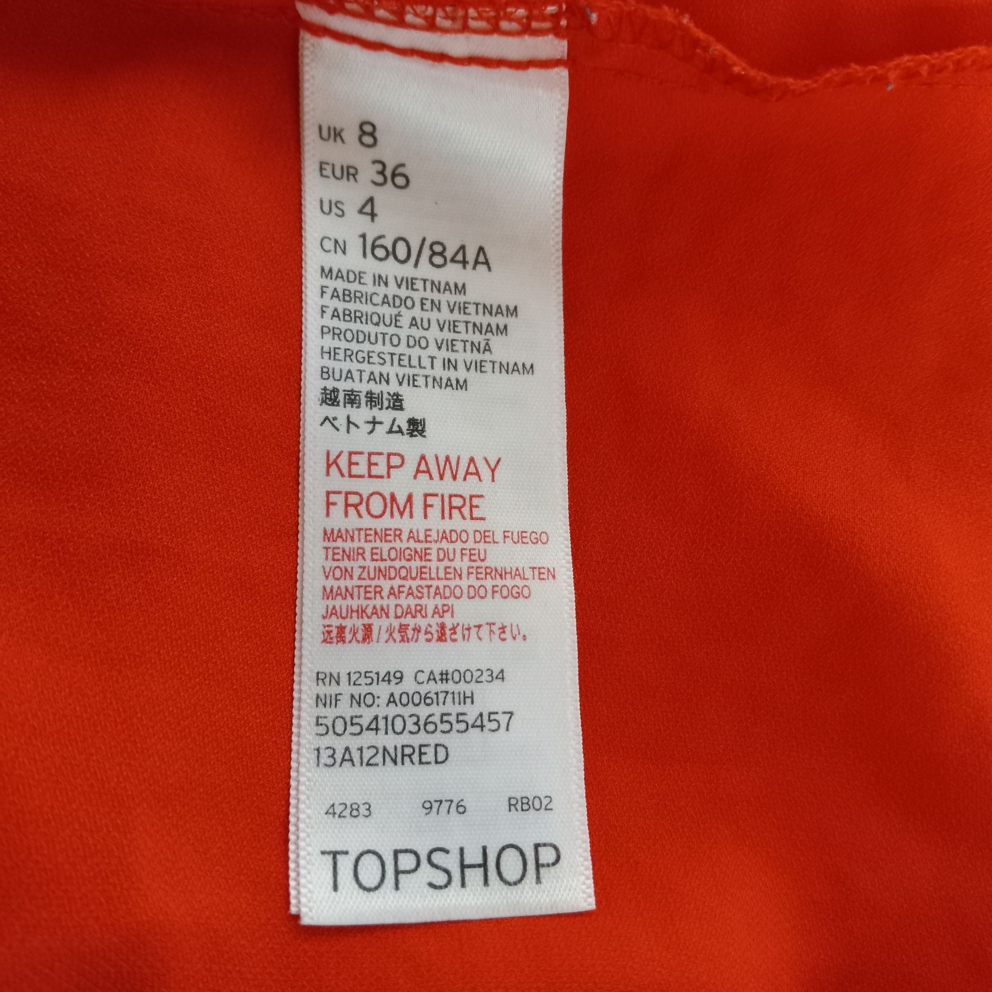 Topshop Topshop UK 8 US 4 EUR 36 Camisole Top Red Scallop V Neck Sle Size S / US 4 / IT 40 - 6 Thumbnail