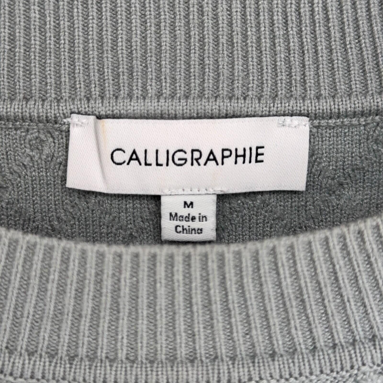Other CALLIGRAPHIE Green Cable Knit Sheer Lace Sweater Womens M Size M / US 6-8 / IT 42-44 - 5 Thumbnail