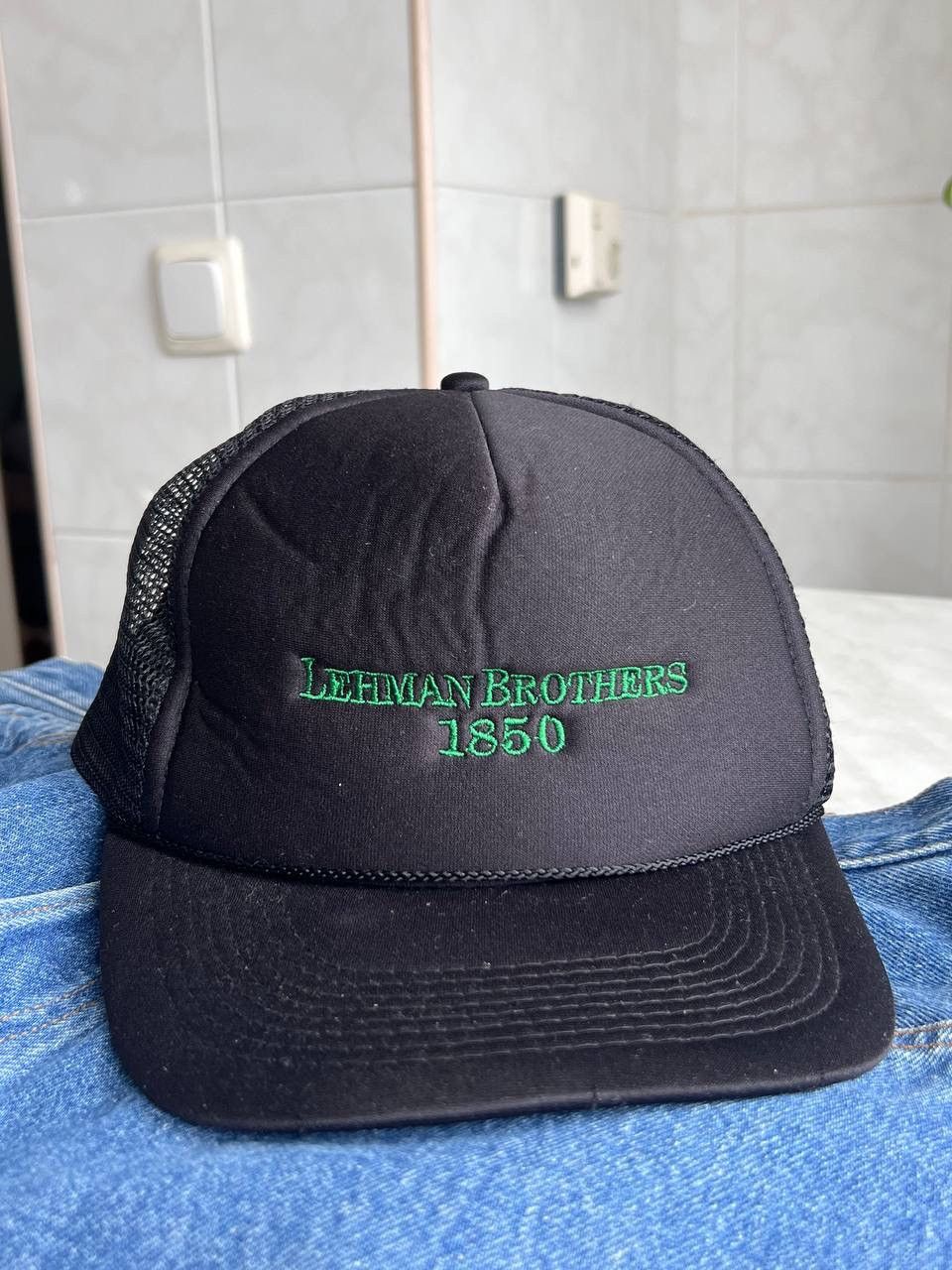 Other Vintage 90s Lehman Brothers big logo bank cap hat mesh Size ONE SIZE - 1 Thumbnail