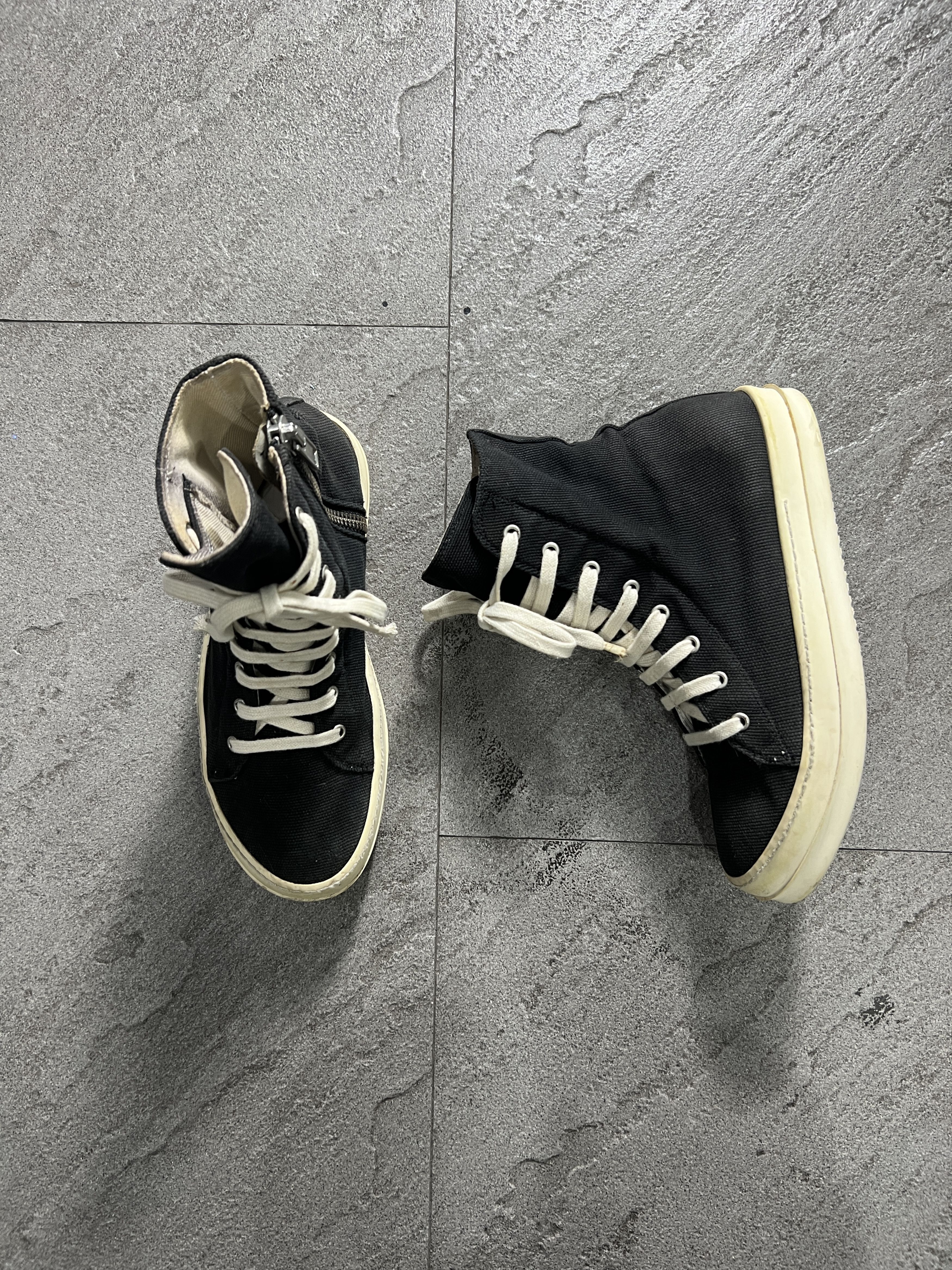 Rick Owens Drkshdw Rick Owens DRKSHDW Canvas Ramones High EU40 Size US 7 / EU 40 - 1 Thumbnail