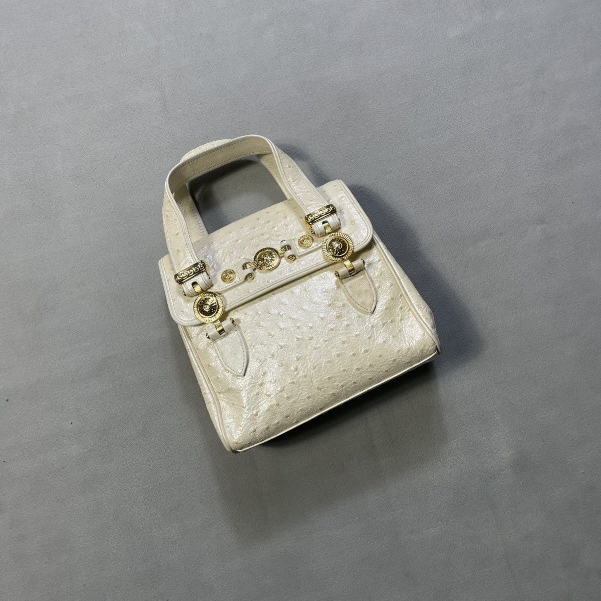 Versace GIANNI VERSACE PEARL WHITE OSTRITCH HAND BAG Size ONE SIZE - 2 Thumbnail