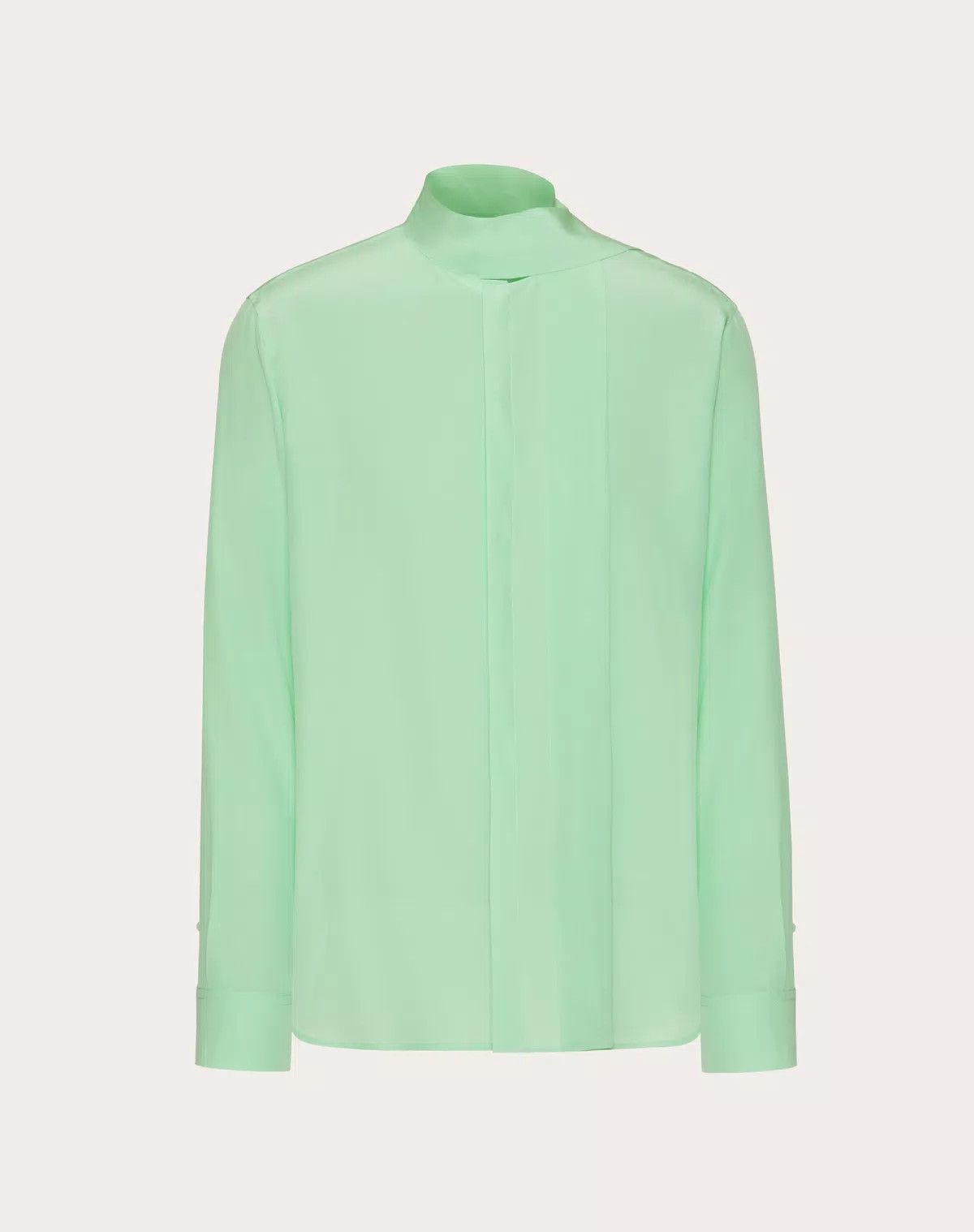 Valentino oc11z0625 Washed Silk Shirt in Light Mint Green Size US S / EU 44-46 / 1 - 1 Thumbnail