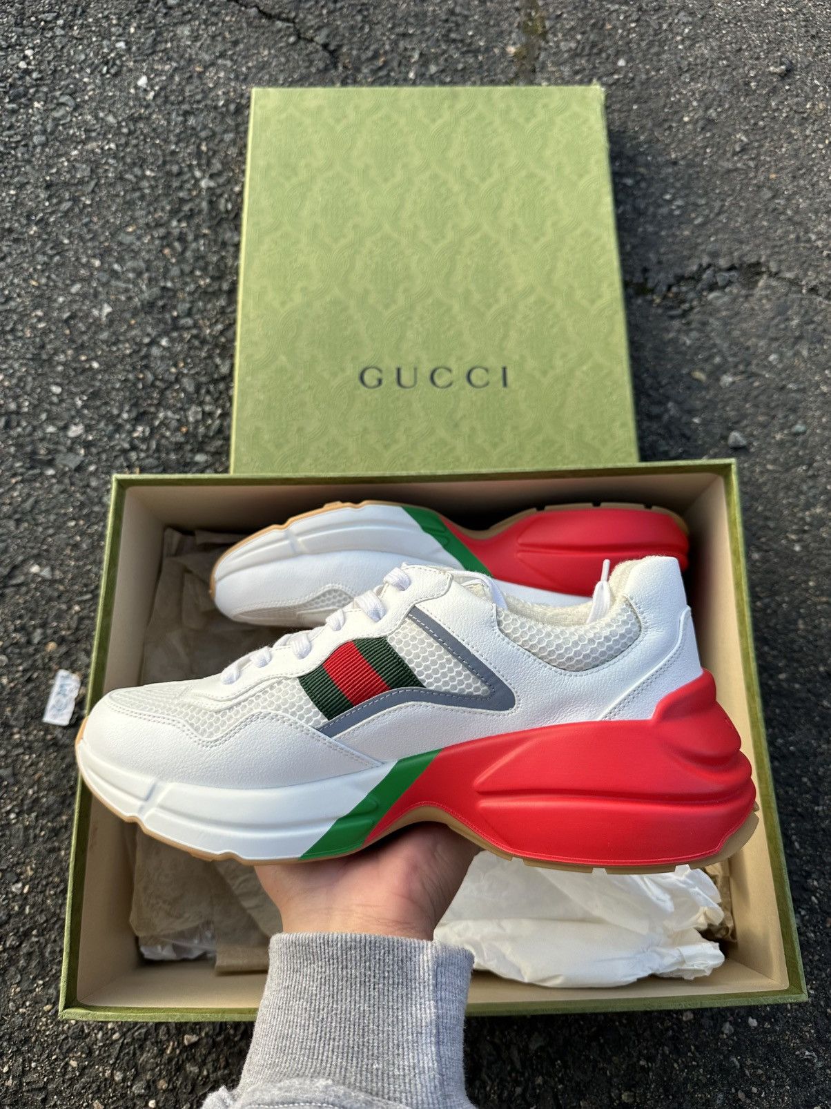 Gucci Gucci Rython Red/White Size US 9 / EU 42 - 3 Thumbnail