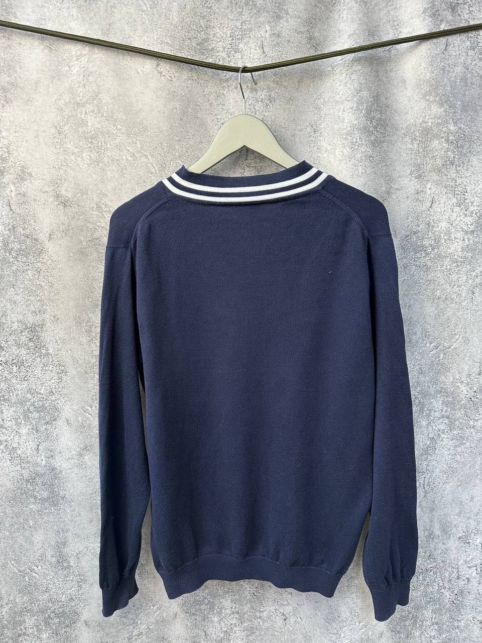 Lacoste Lacoste V-Neck Striped Sweater Vintage Navy Pullover Size US XXL / EU 58 / 5 - 3 Thumbnail