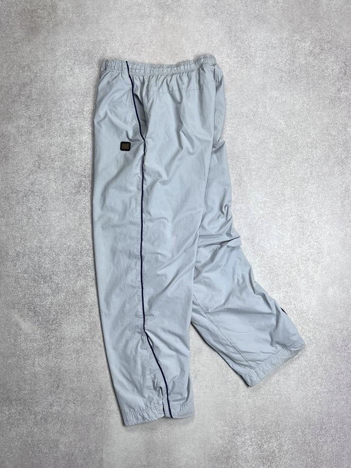 VINTAGE CRAZY NIKE SWOOSH BAGGY NYLON TRACK PANTS Y2K L