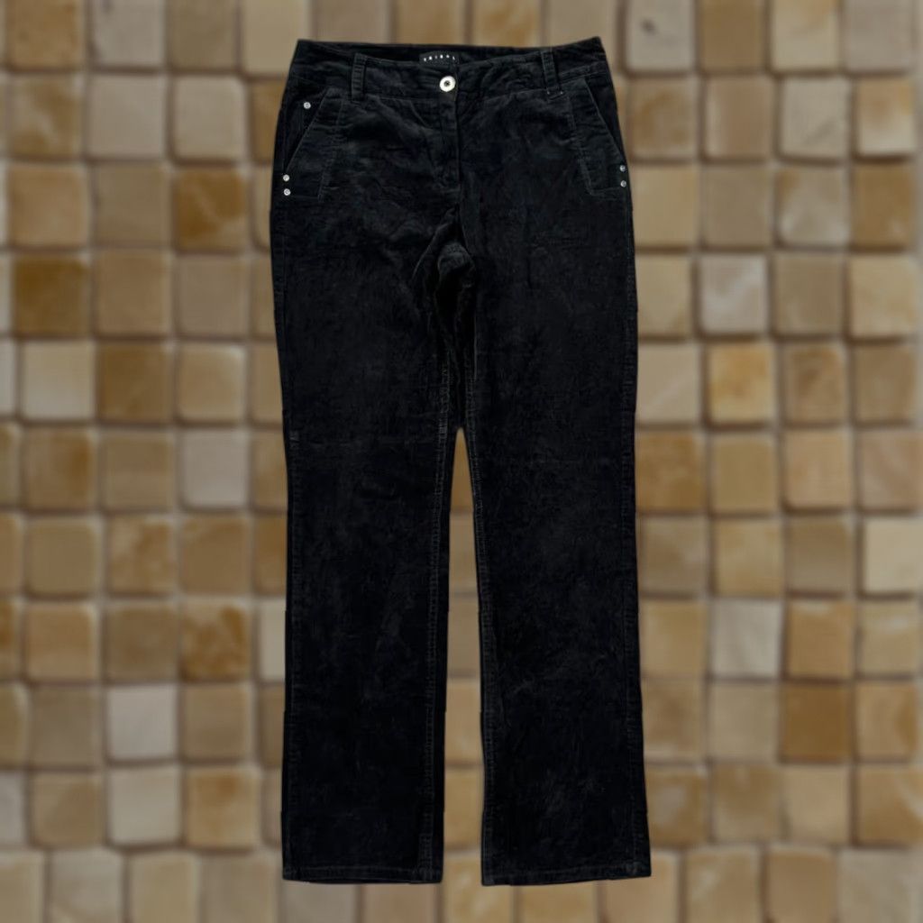 Vintage Tribal Classic Slim Fit Black Corduroy Cord Trousers Women UK 6 32W Jeans Size 28" / US 6 / IT 42 - 1 Thumbnail