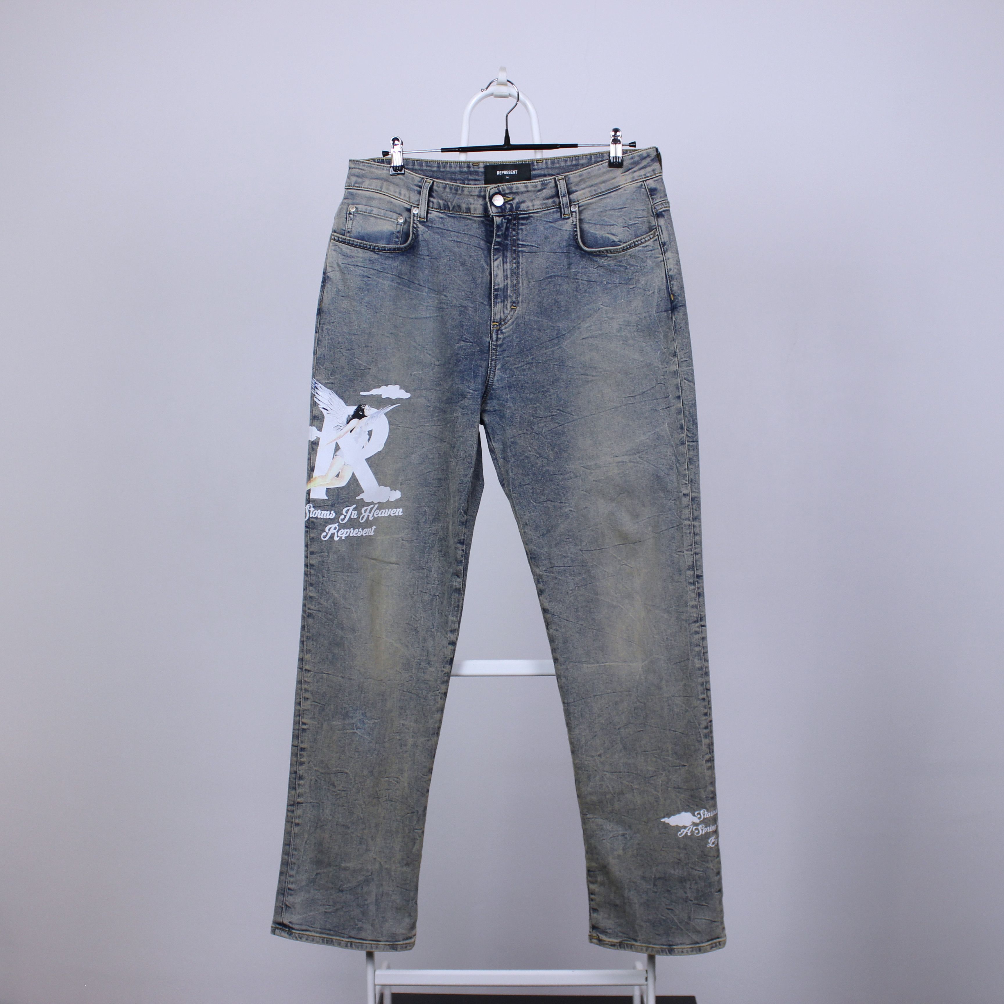 Represent Clo. SS23 REPRESENT STORMS IN HEAVEAN JEANS 34 Size US 34 / EU 50 - 7 Thumbnail