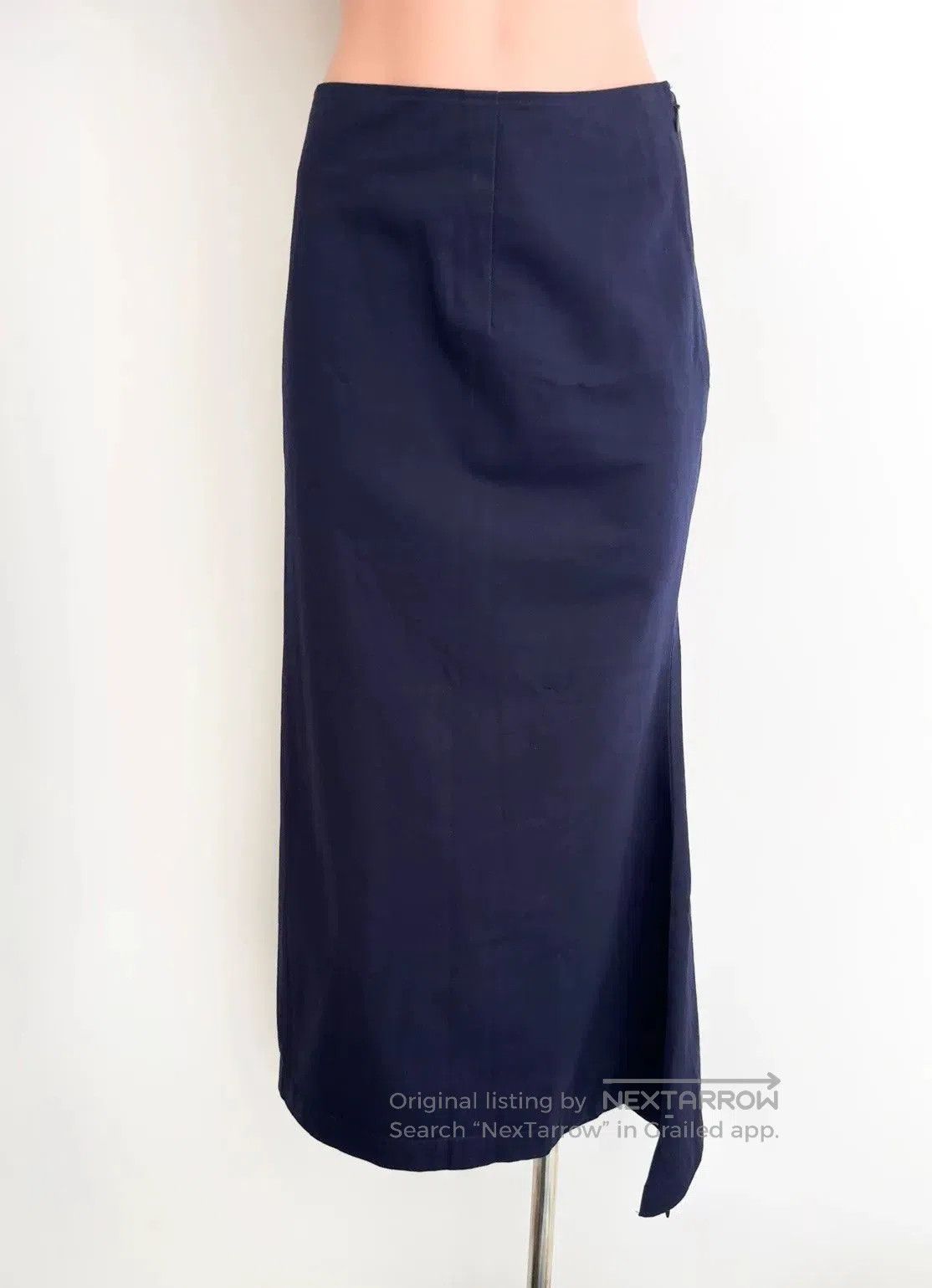 Yohji Yamamoto Deep Blue Asymmetrical Midi Skirt. Size 25" / US 0 / IT 36 - 1 Thumbnail