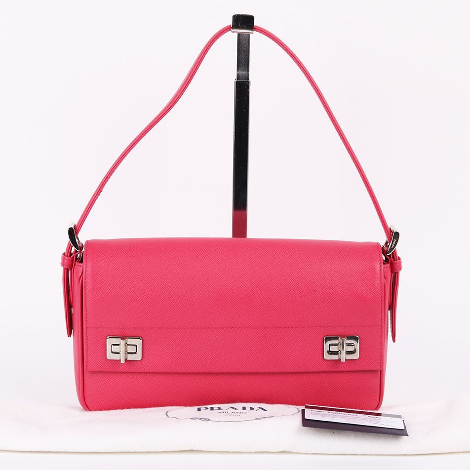 Prada Pink Saffiano Short Handle Shoulder Bag Size ONE SIZE - 1 Thumbnail
