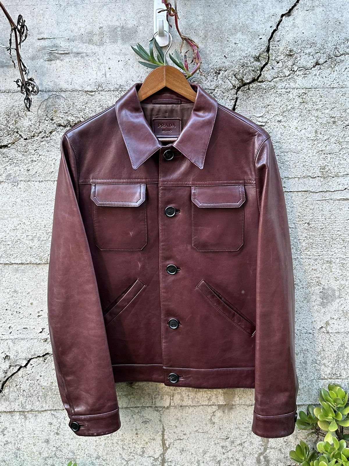 Prada RARE GRAIL Prada luxurious dyed leather jacket Size US M / EU 48-50 / 2 - 3 Thumbnail