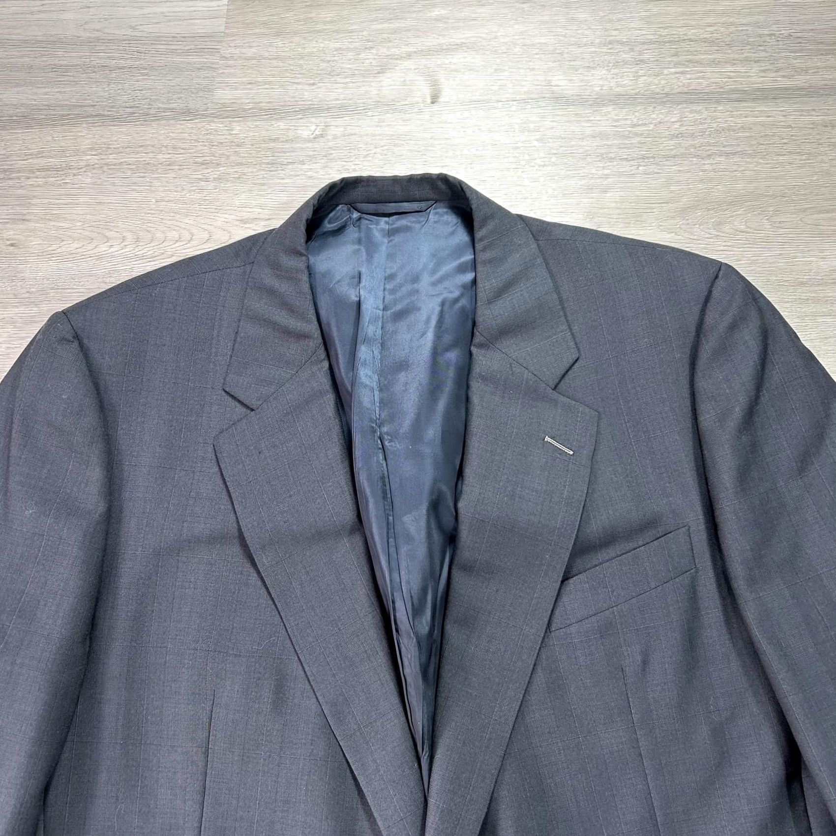 Vintage Hickey Freeman Blazer Mens 48R Gray Wool Two-Button Notch Lapel Made in USA Jacket Coat Suit Jacket Size 48R - 4 Thumbnail