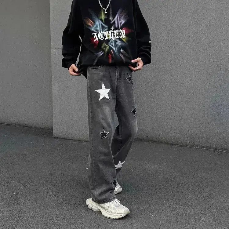 Japanese Brand Retro loose fitting straight leg jeans Size US 32 / EU 48 - 2 Thumbnail