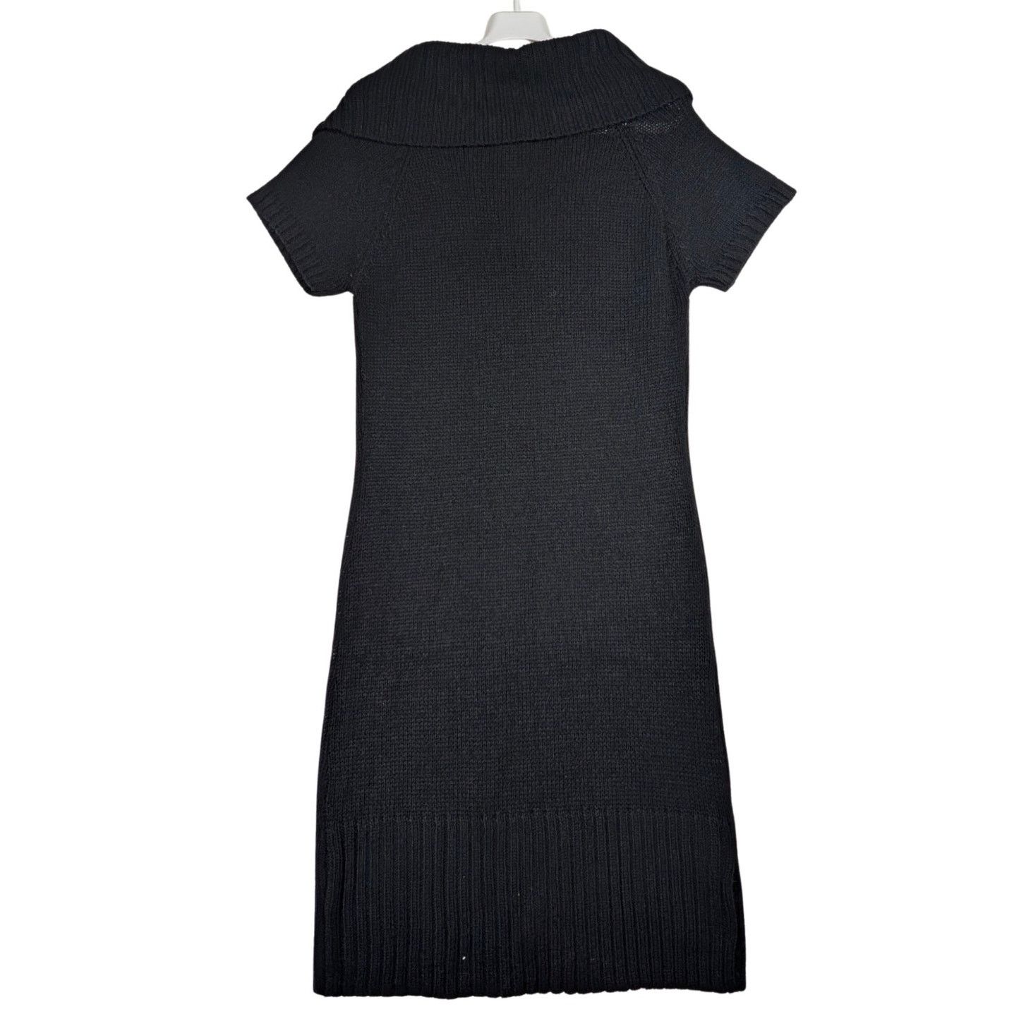 Unknown London Ambiance Apparel Black Ribbed Sweater Dress Women’s Size L Size L / US 10 / IT 46 - 2 Thumbnail