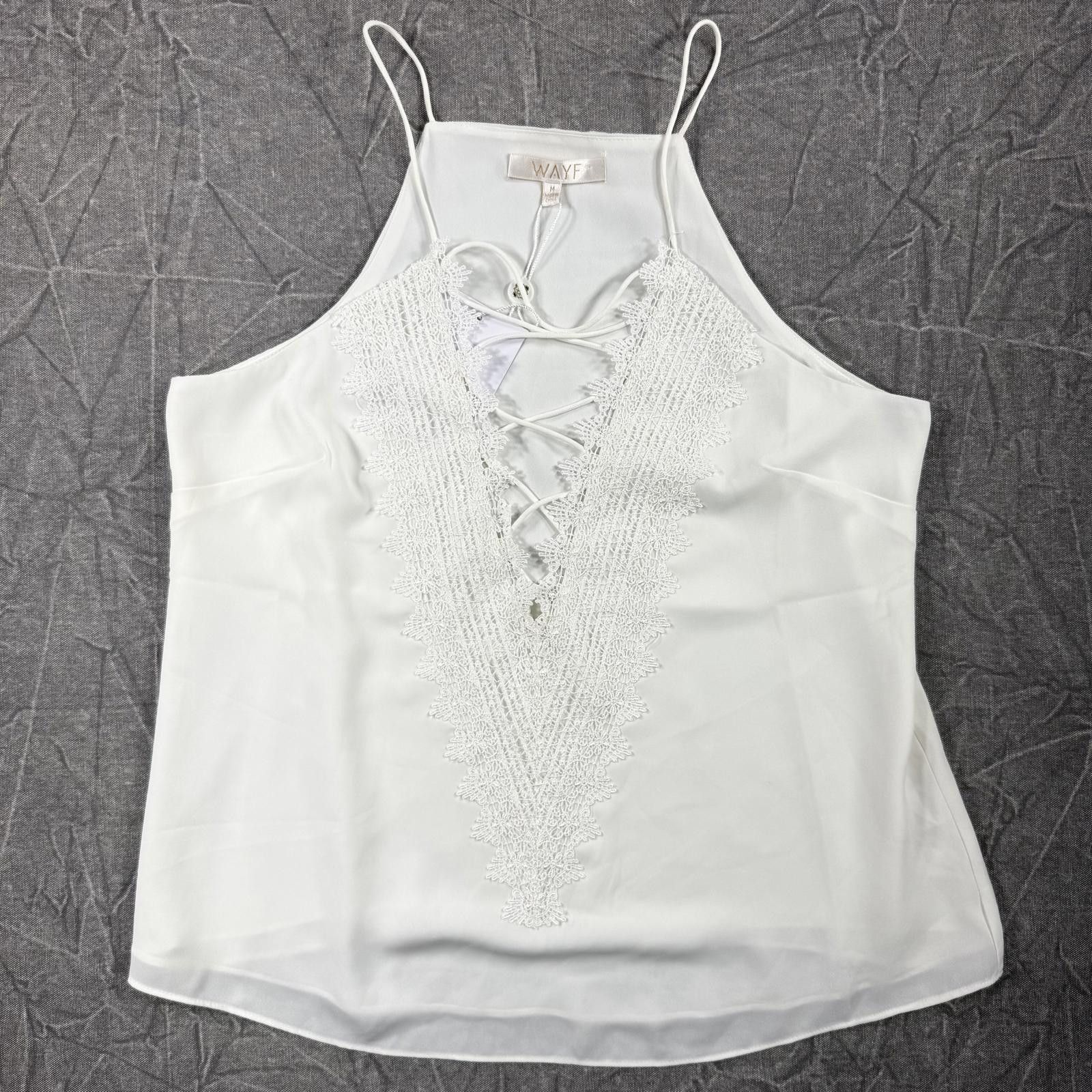 Other Wayf Blouse Women's M White Ivory Lace Crochet Sleeveless Size M / US 6-8 / IT 42-44 - 1 Thumbnail