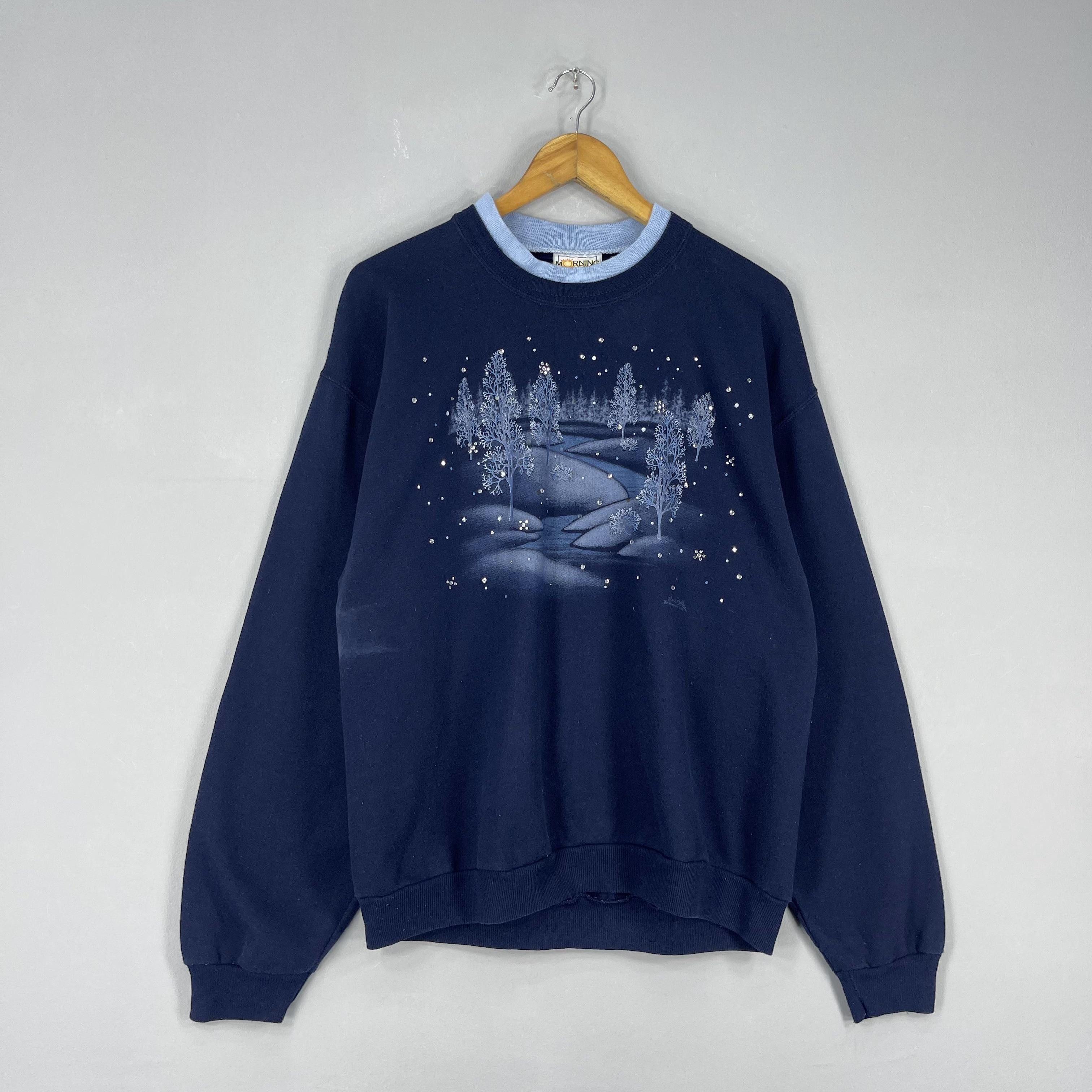 Vintage Vintage 90's Icy Forest Winter Season Printed Sweatshirt Size US M / EU 48-50 / 2 - 4 Thumbnail